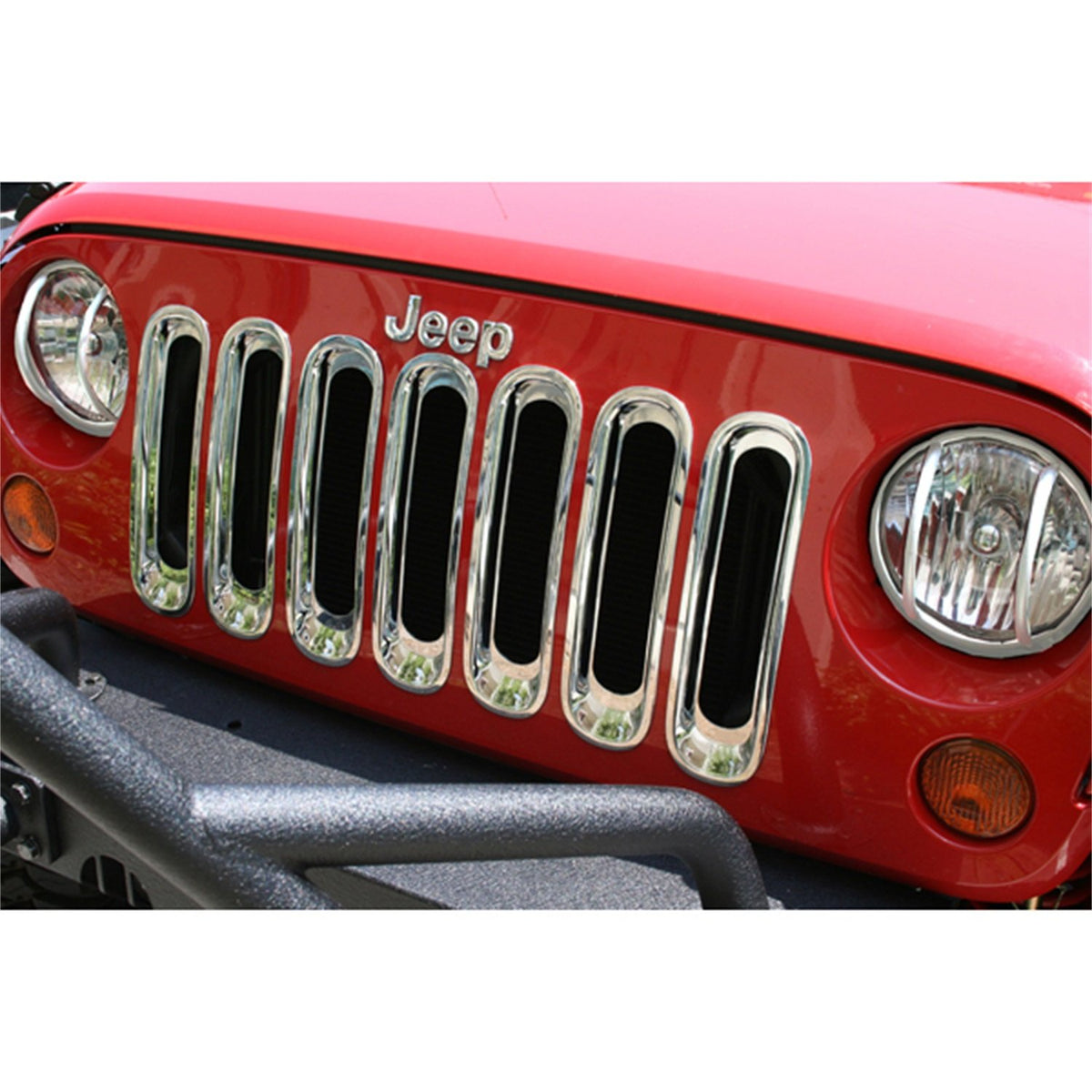 Rugged Ridge | Grille Insert Kit, Chrome | 11306.20 | Fits 2007-2018 Jeep Wrangler Jk