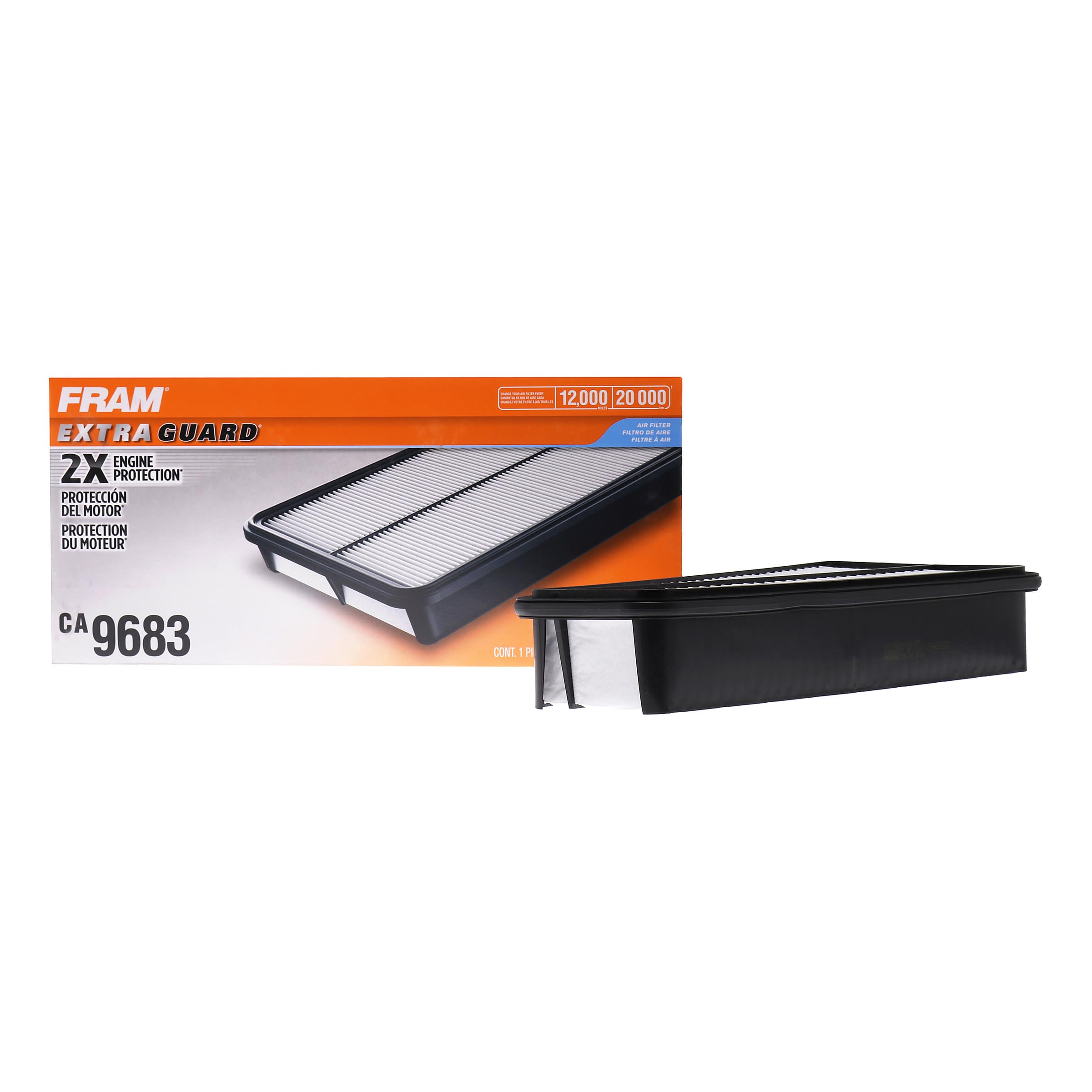FRAM Extra Guard Engine Air Filter Replacement, Easy Install w/Advanced Engine Protection and Optimal Performance, CA9683 for Se