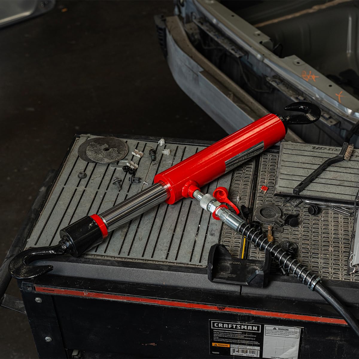 Xtremepowerus 26' Long 10 Ton Hydraulic Pull Back Ram For Porta Power Body Shop Frame Tools