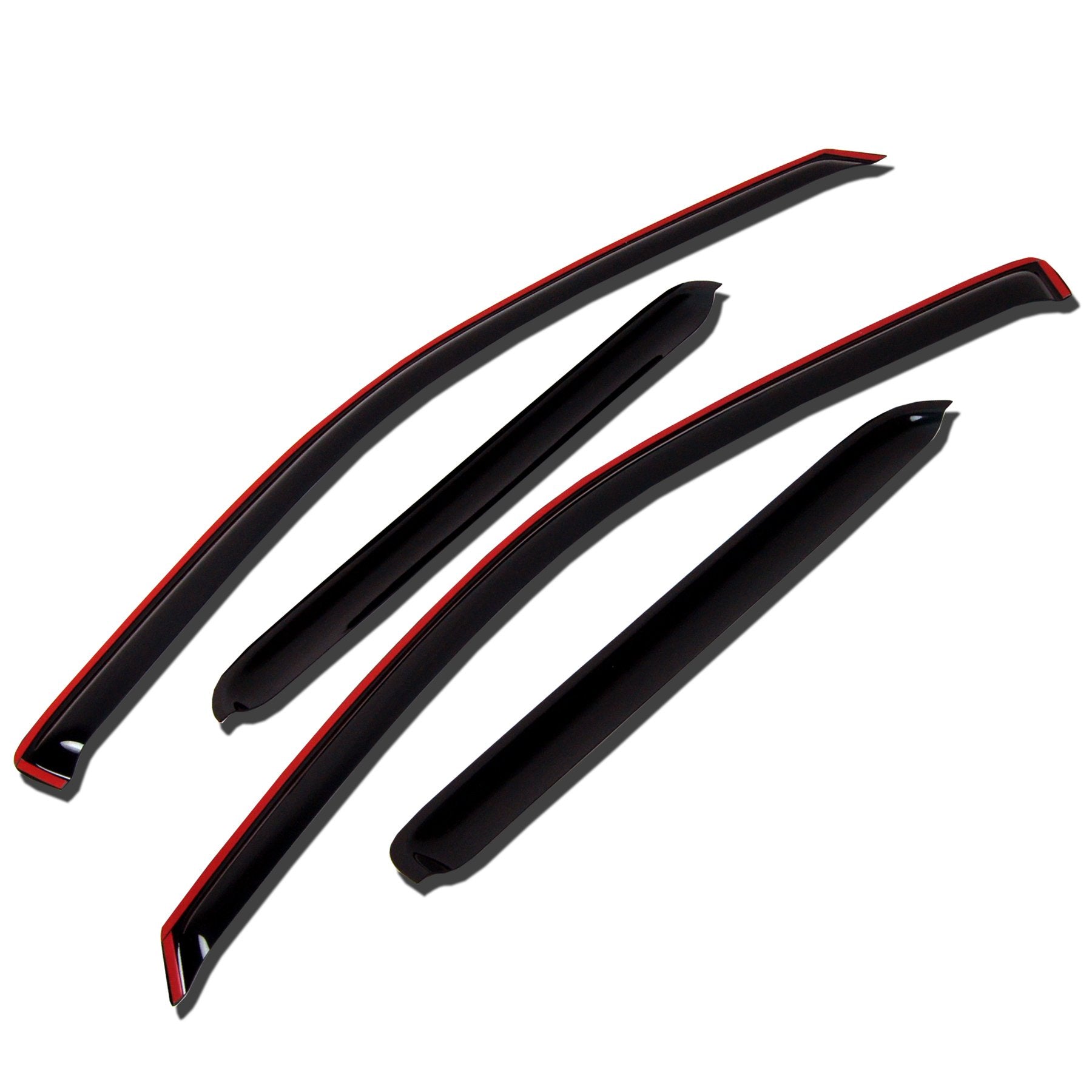 TuningPros WV-995 Outside Mount Window Visor Deflector Rain Guard Dark Smoke 4 Pcs