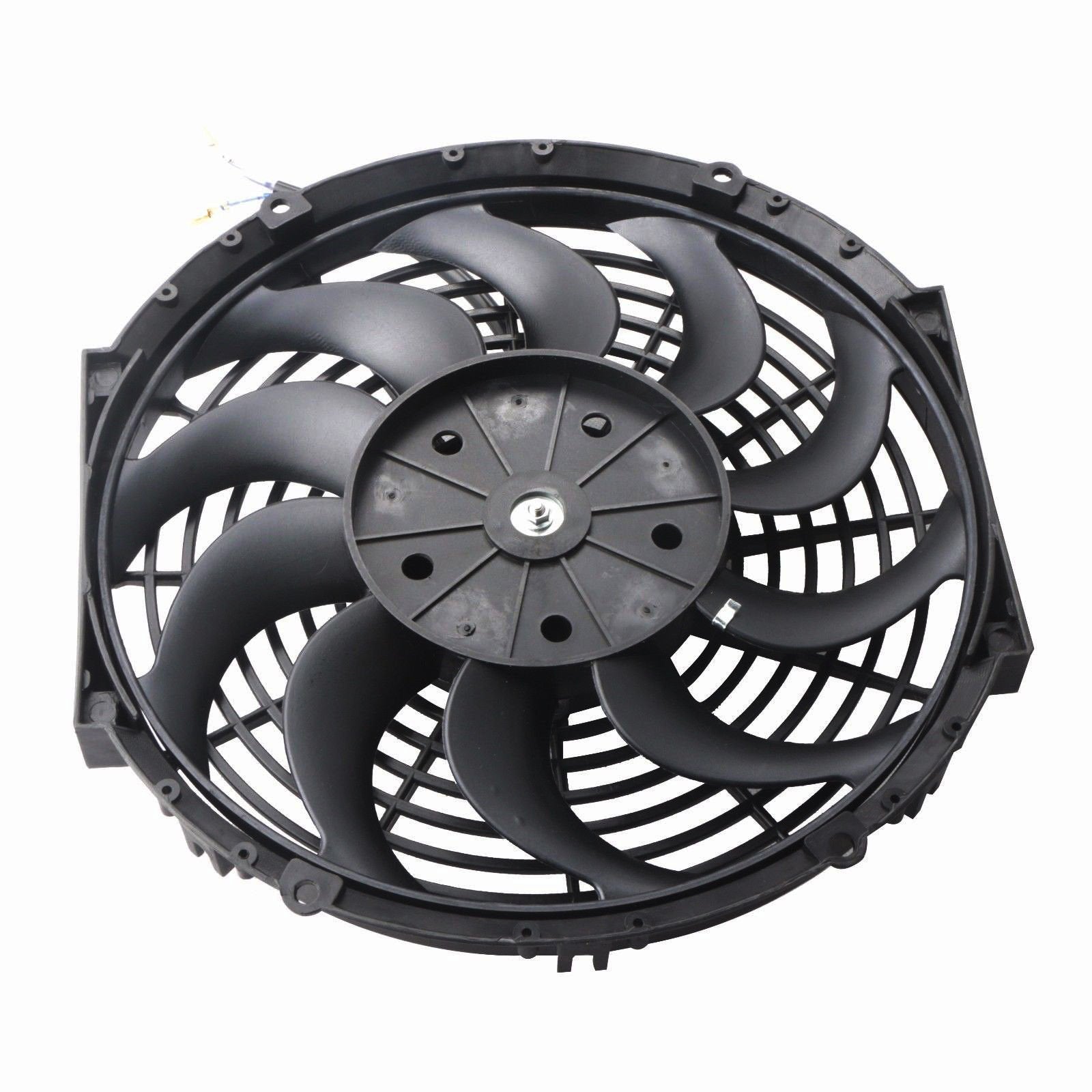 Mostplus Black Universal Electric Radiator Slim Fan Push/Pull 12V + Mounting Kit (12 Inch) Set Of 2