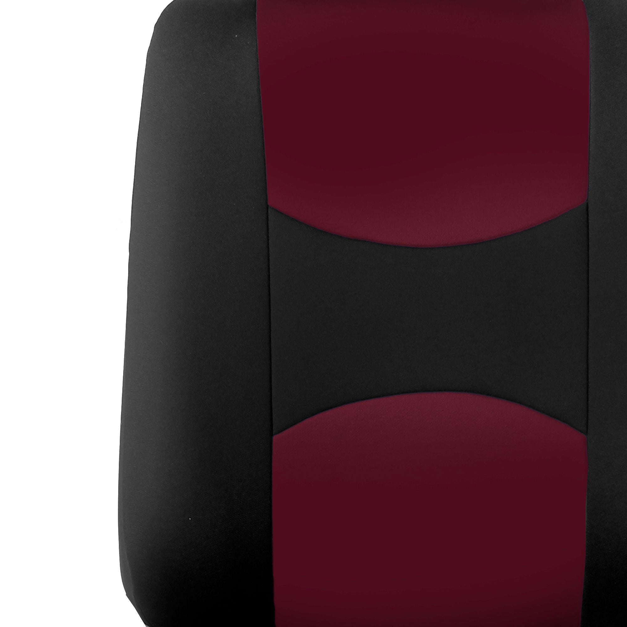 Fh Group Cloth Car Seat Covers Set, Universal Fit Burgundy - Low Back Front, Solid Rear, Washable, For Suv, Sedan & Van