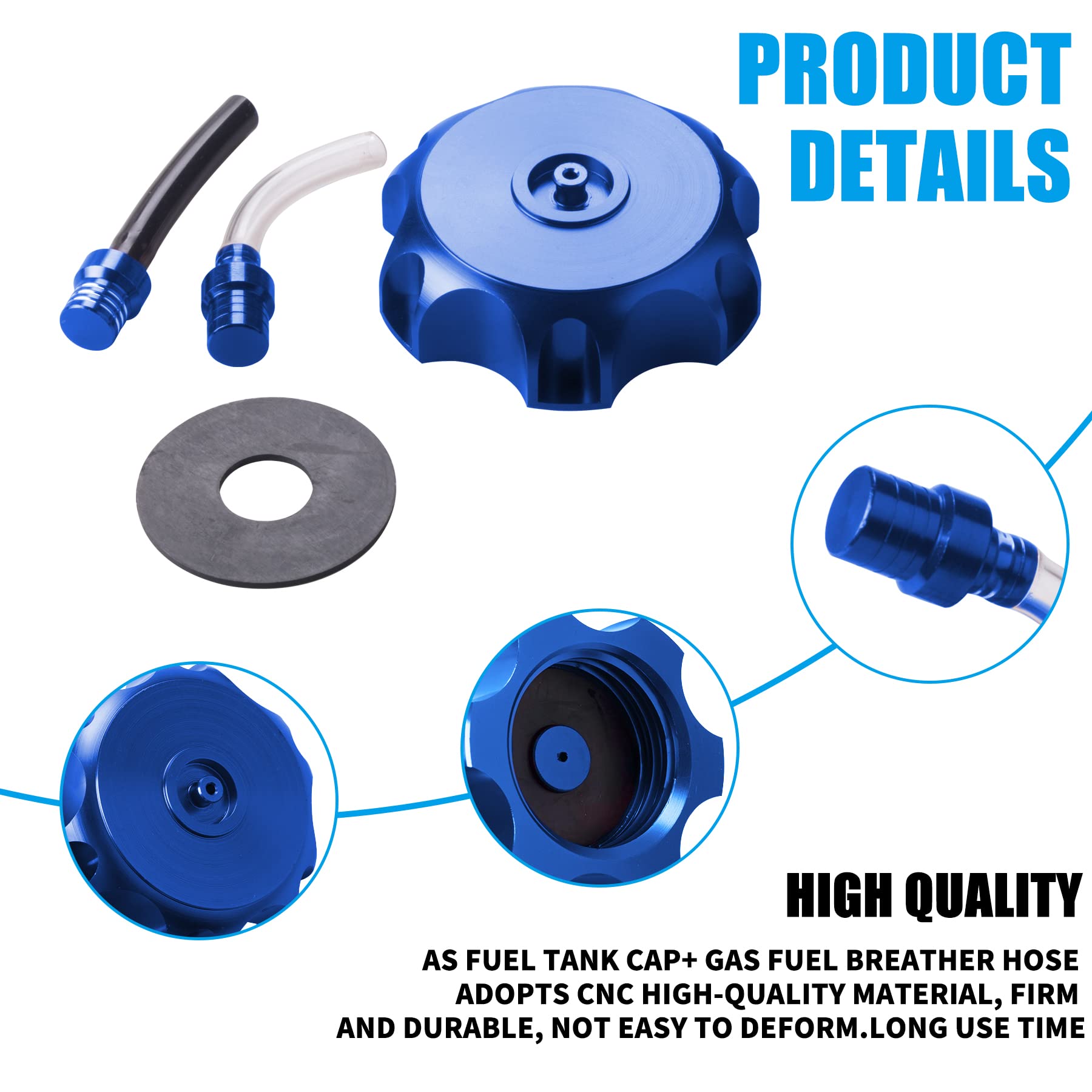 JINGKE CNC Aluminum Gas Fuel Tank Cap with Breather Valve for 50cc 70cc 90cc 110cc 125cc 140cc 150cc 160cc Pit Dirt Motor Bike D