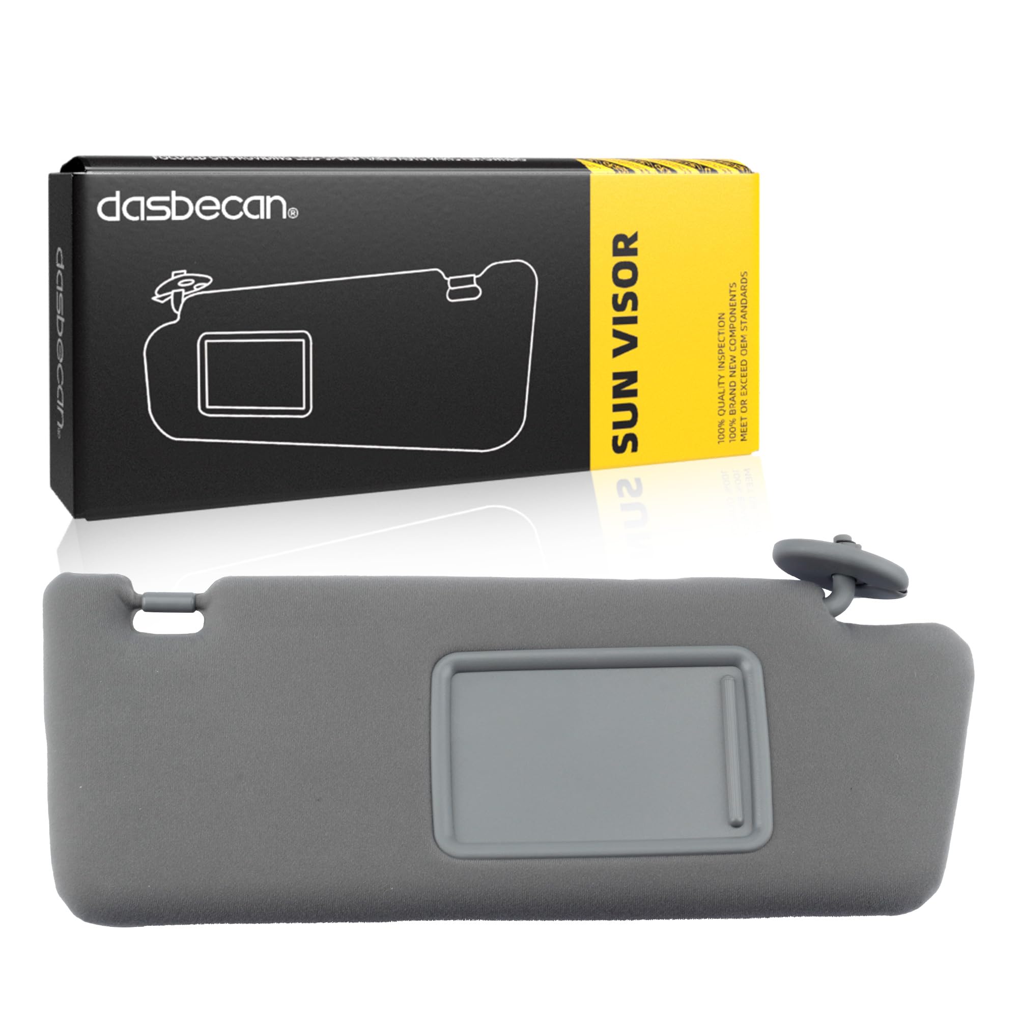 Dasbecan Right Passenger Side Sun Visor Compatible With Toyota Tacoma 2005 2006 2007 2008 2009 2010 2011 2012 2013 2014 2015 Vis