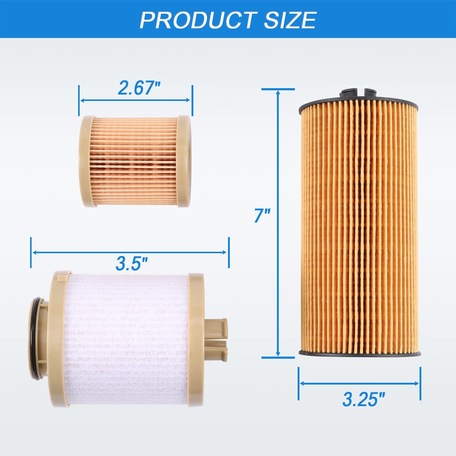 CARMOCAR FD4616 Fuel Filter and FL2016 Oil Filter Replacement for 2003-2007 Ford F250 F350 F450 F550 Super Duty 6.0L 2003-2005 E
