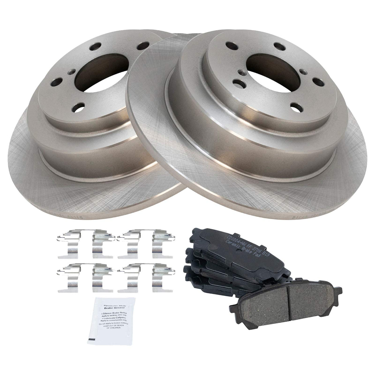 Trq Rear Brake Pad & Rotor Kit Brake Pads Brake Rotor Ceramic Compatible With 2005-2006 Saab 9-2X 2004-2008 Subaru Forester 2004