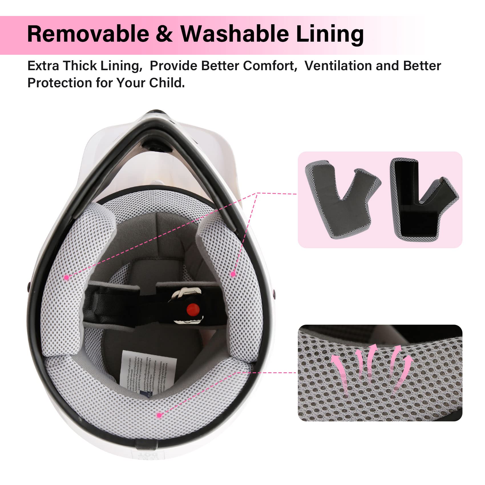 Xfmt Dot Youth Kids Motocross Offroad Street Dirt Bike Helmet Youth Motorcycle Atv Helmet With Goggles Gloves Pink Butterfly Xl