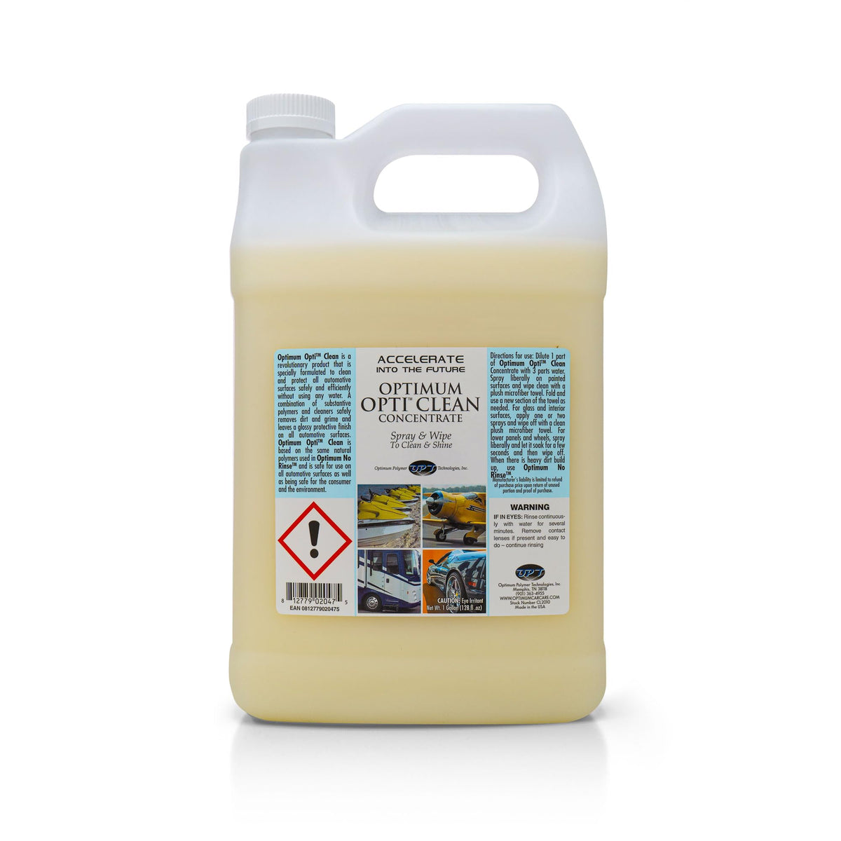 Optimum Opti-Clean Waterless Wash And Protect - Concentrated Waterless Car Cleaning Spray And Polymer Protection (1 Gallon)
