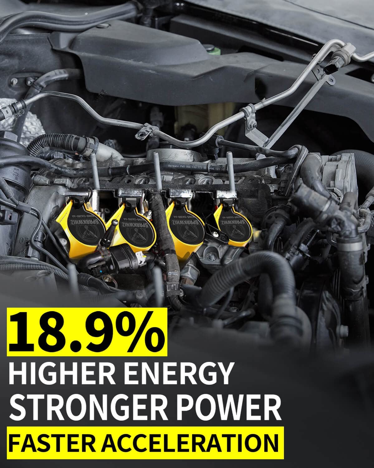 8Pcs DG508 Ignition Coils & Spark Plug SP479, 18.9% High Performance, Compatible with Ford F150 F250 F550 E150 E250 E550 4.6L 5.