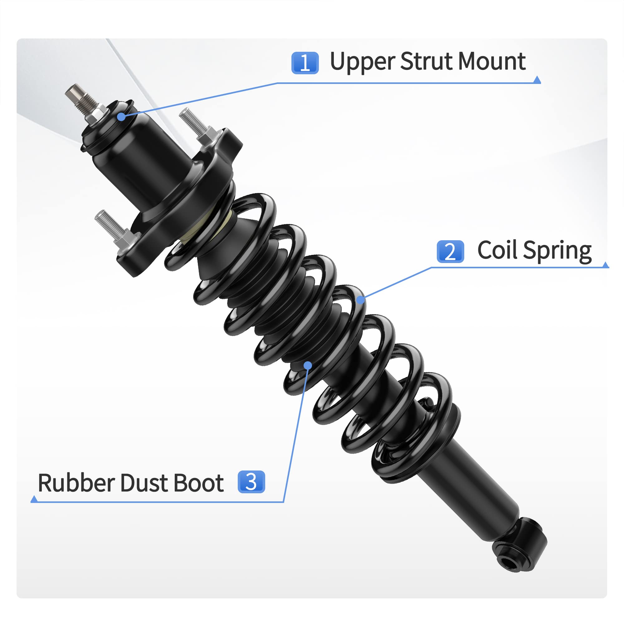 Yitamotor Front & Rear Struts Complete Strut Shocks Suspension Compatible With 2007-2012 Dodge Caliber, 2007-2014 Jeep Compass,