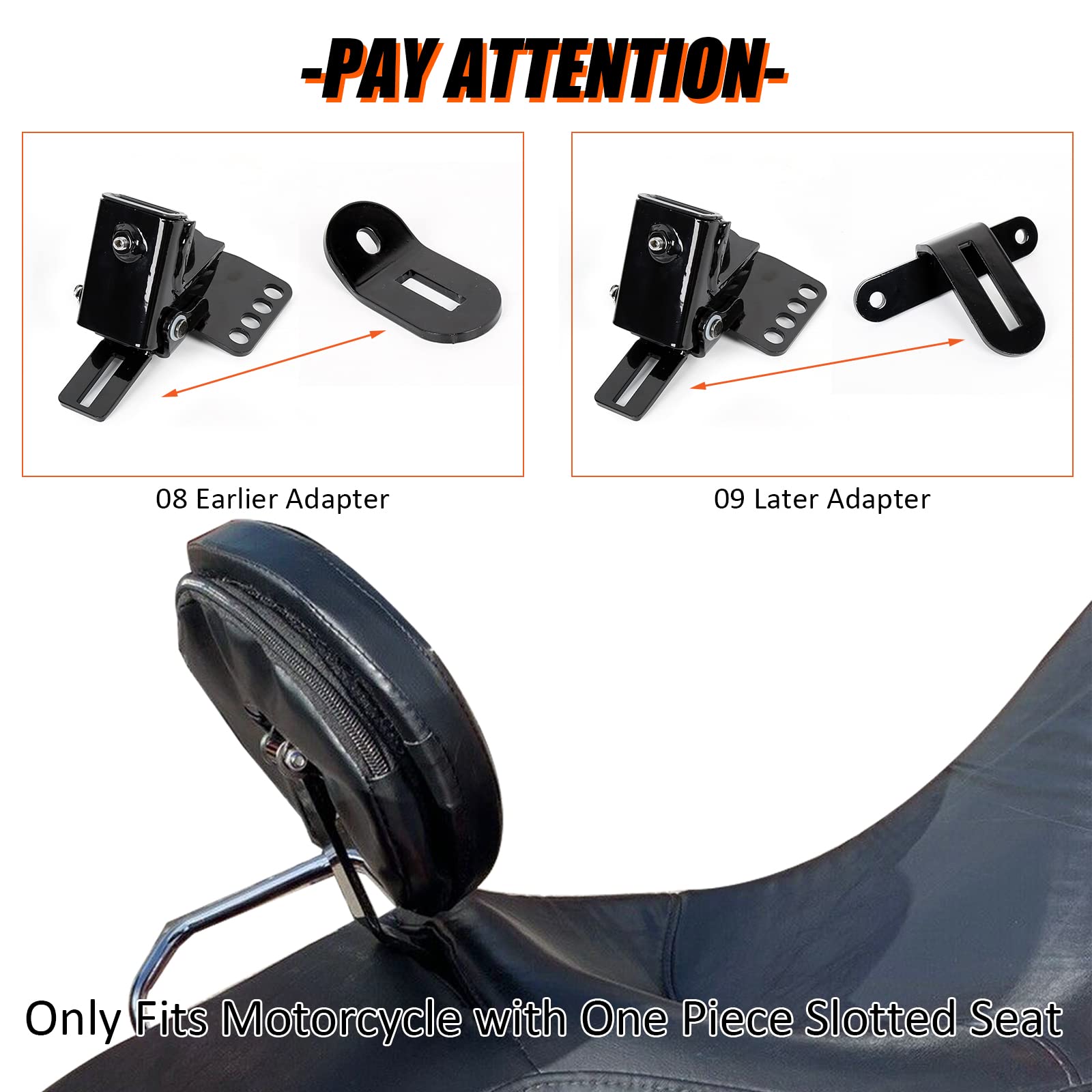 Ecotric Adjustable Plug-In Driver Rider Backrest Kit For 1988-2023 Harley Touring Fltr Flht,With A Removable Back Pocket