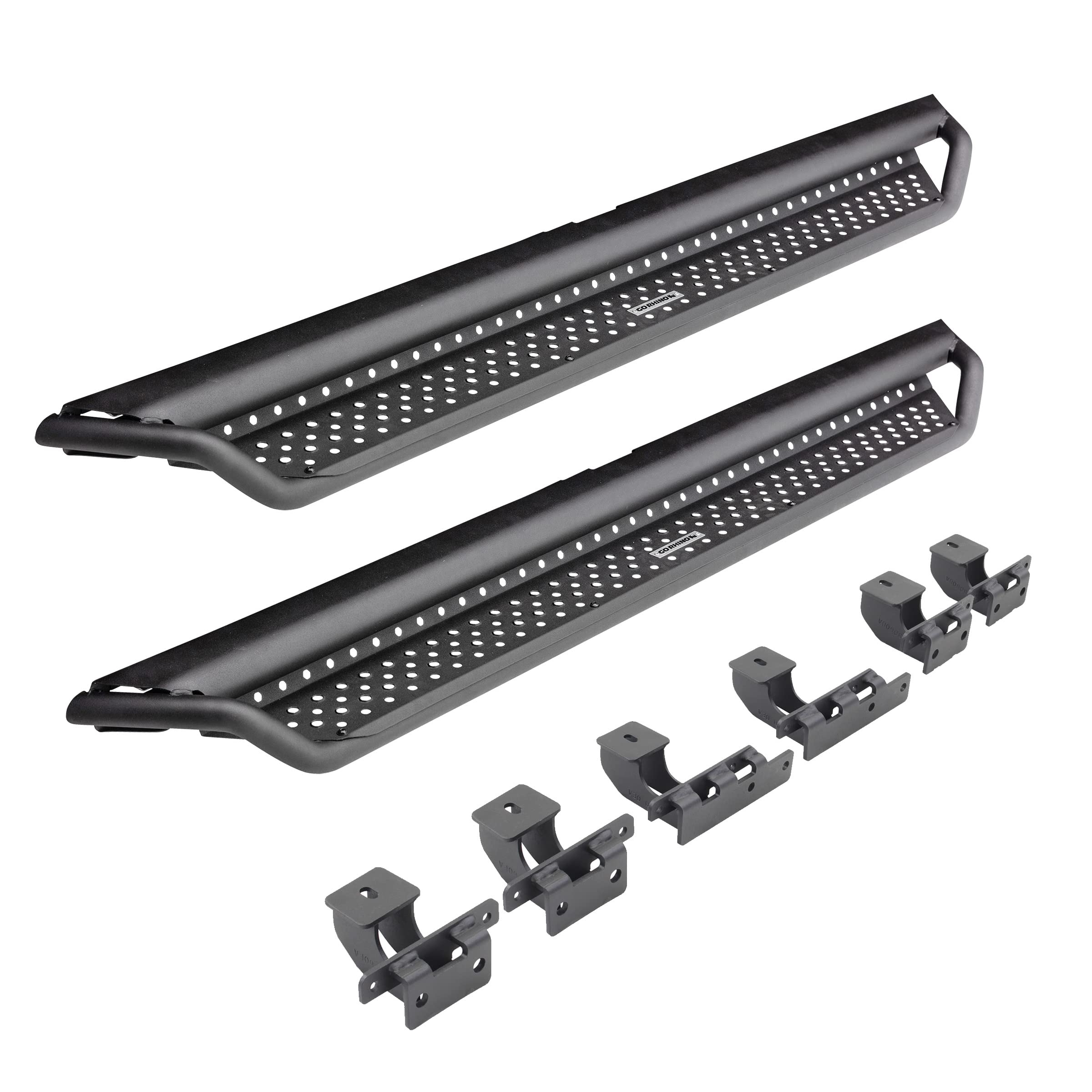 Go Rhino D14436T Dominator Xtreme D1 Side Steps With Rocker Panel Mounting Kit - Crew Max Only For Toyota 22-24 Tundra (Crew Cab Pickup)