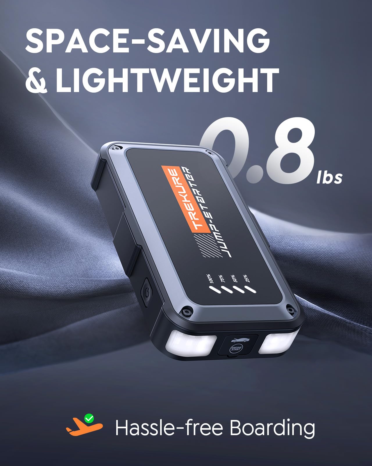 Trekure Portable Car Battery Jump Starter 3500A 16800Mah Jump Box, Car Battery Jumper Starter Portable Jumper Cables For Car(8.0