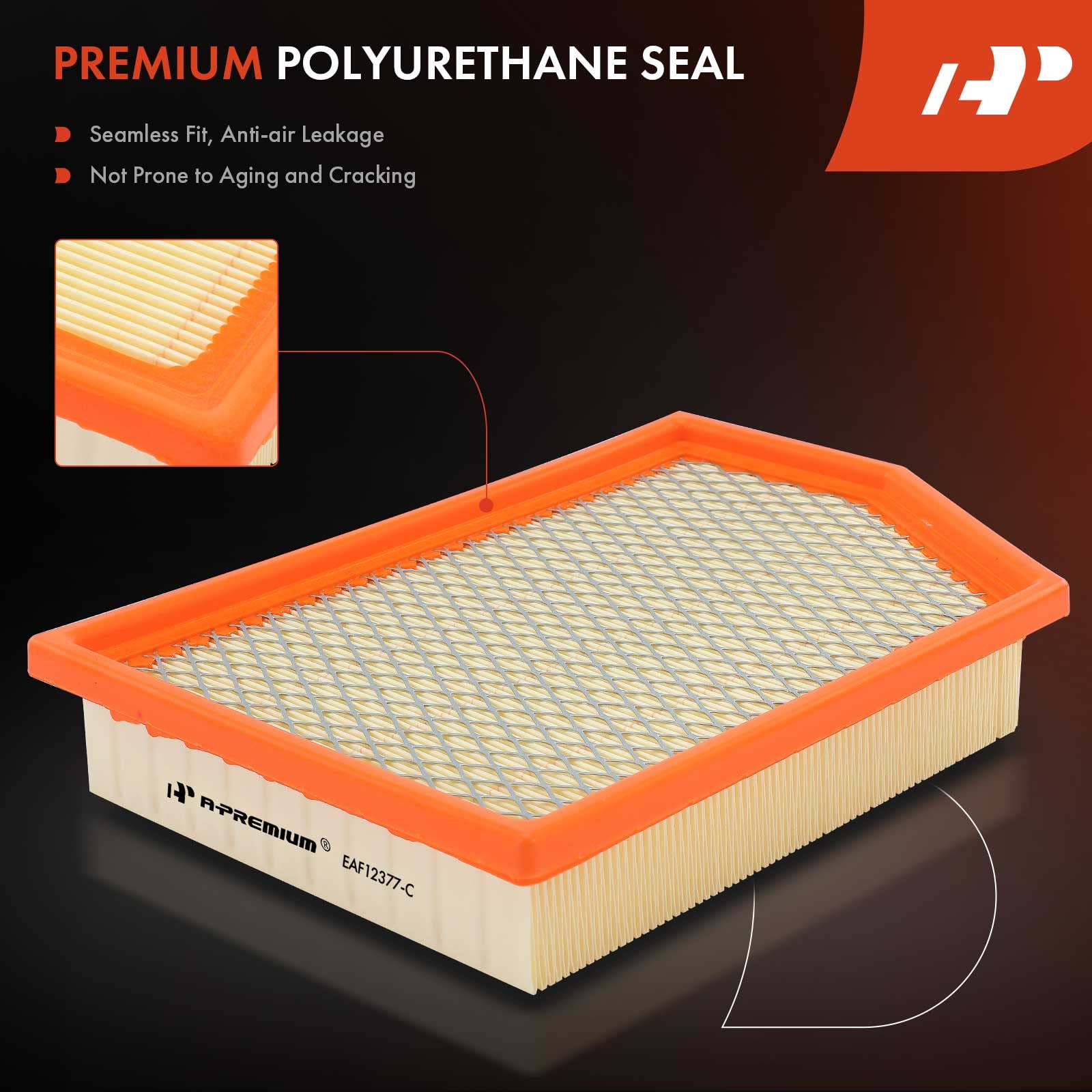 A-Premium Engine Air Filter Compatible With Jeep Cherokee, 2014 2015 2016 2017 2018, Flexible Panel, Replace# 52022378Aa