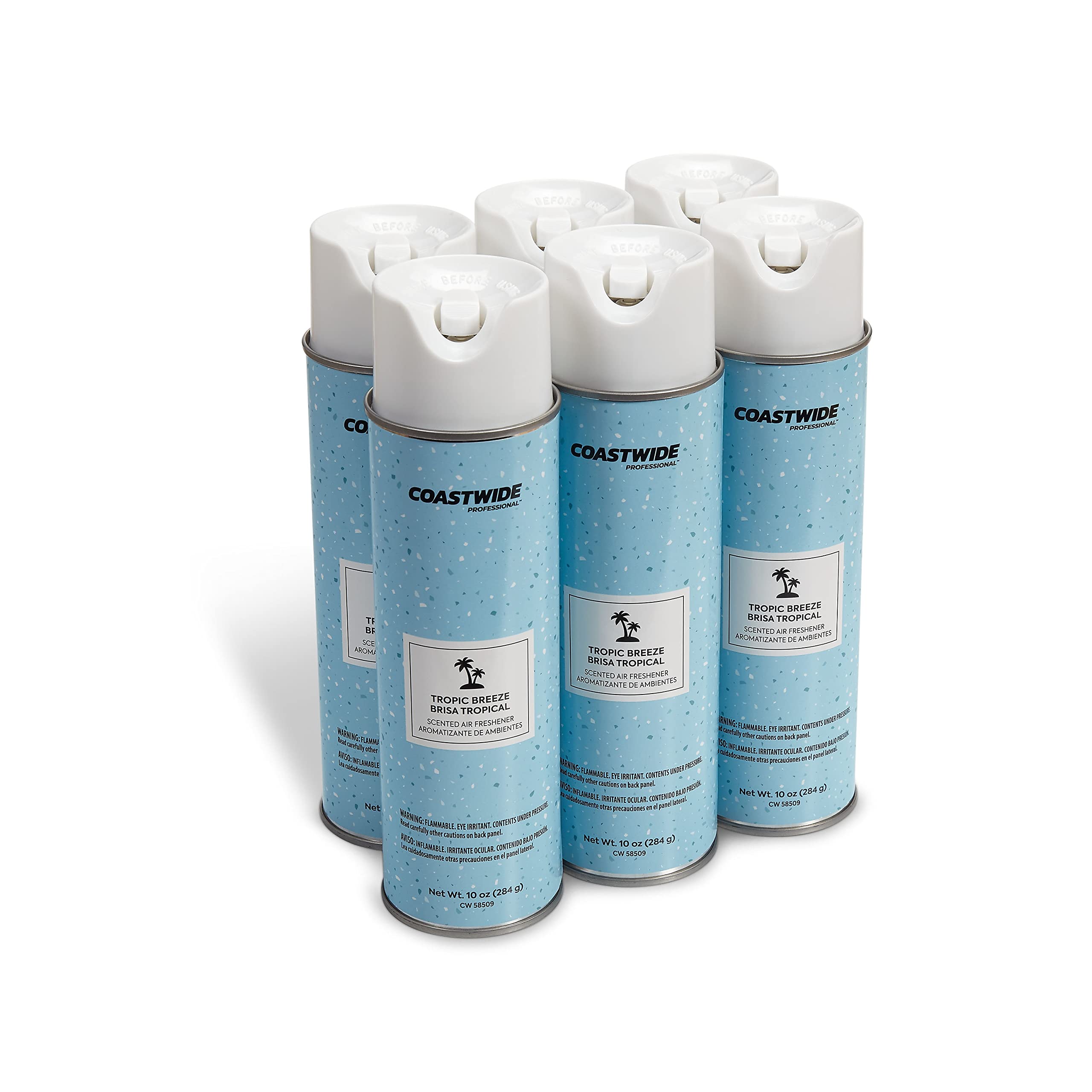 Coastwide Professional Air Freshener Aerosol, Tropic Breeze Scent, 10 Oz., 6/Carton
