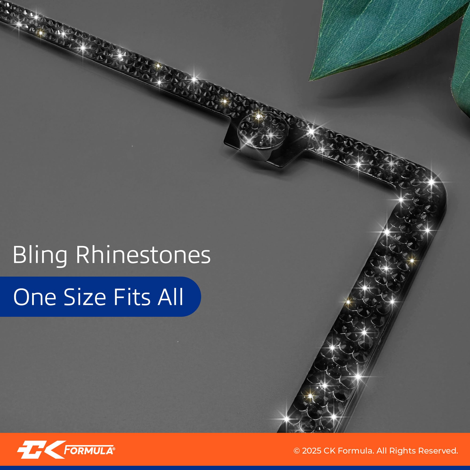 Black Bling License Plate Frame - Rhinestone License Plate Frames for Women, Sparkly Licence Plate Holder, Car Plate Frame, Port