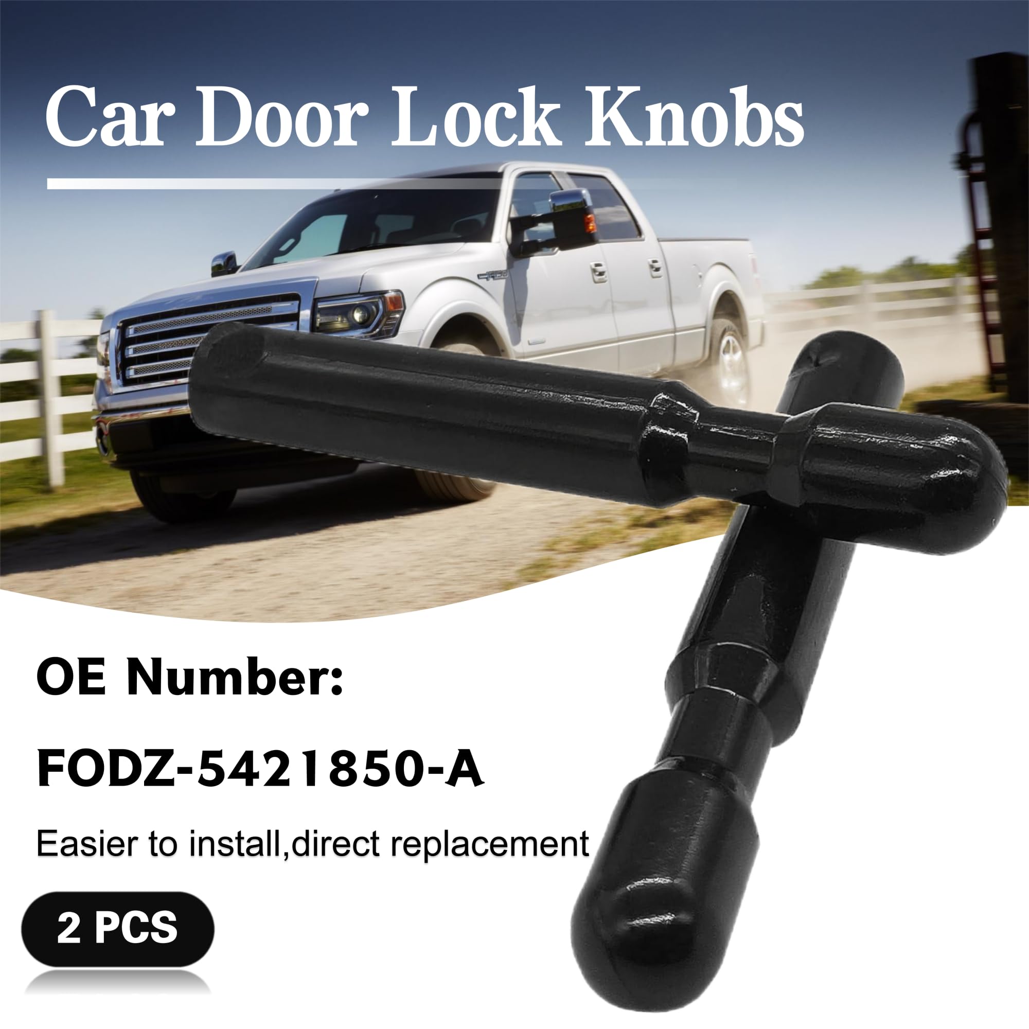 Djf Fodz-5421850-A 2Pcs Door Lock Knob Post Pull Pin Fit For Ford F150, Explorer