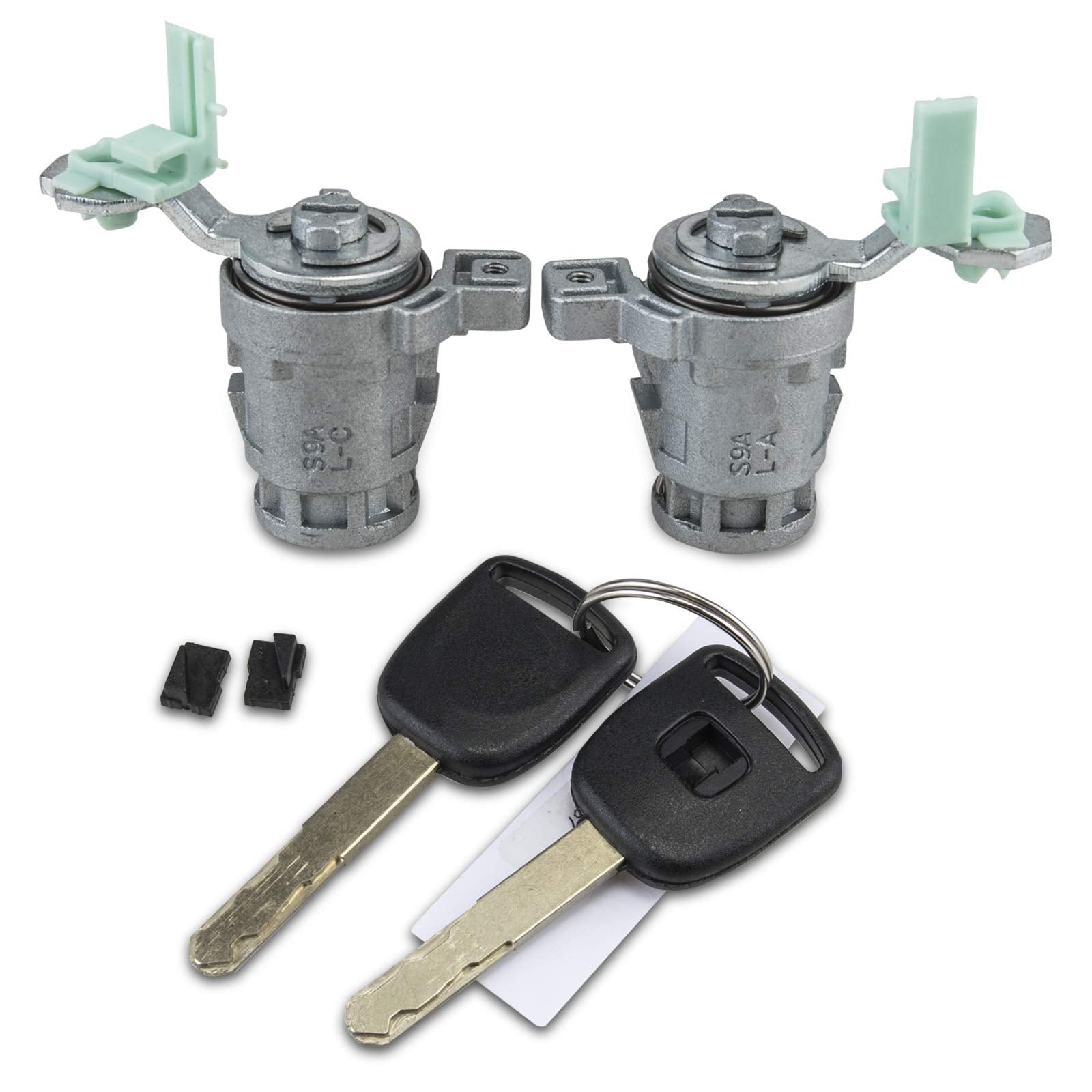 Lock Cylinder W/2 Keys Left & Right Compatible With Honda 1998-2002 Accord, 2001-2005 Civic, 1999-2004 Odyssey, 2000-2009 S2000, 72185-S9A-013