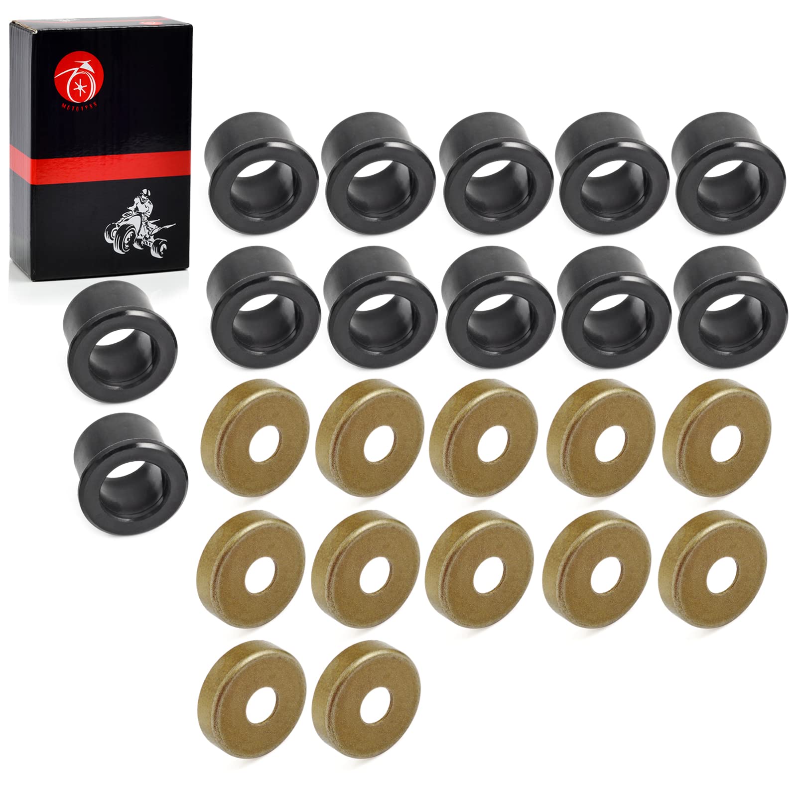 12Pcs A Arm Bushing & Dust Cover Seal Caps Rebuild Kit For Yamaha Yfz450 Raptor 125 250 660 700 Banshee 350 Yfz350 Blaster 200 Y