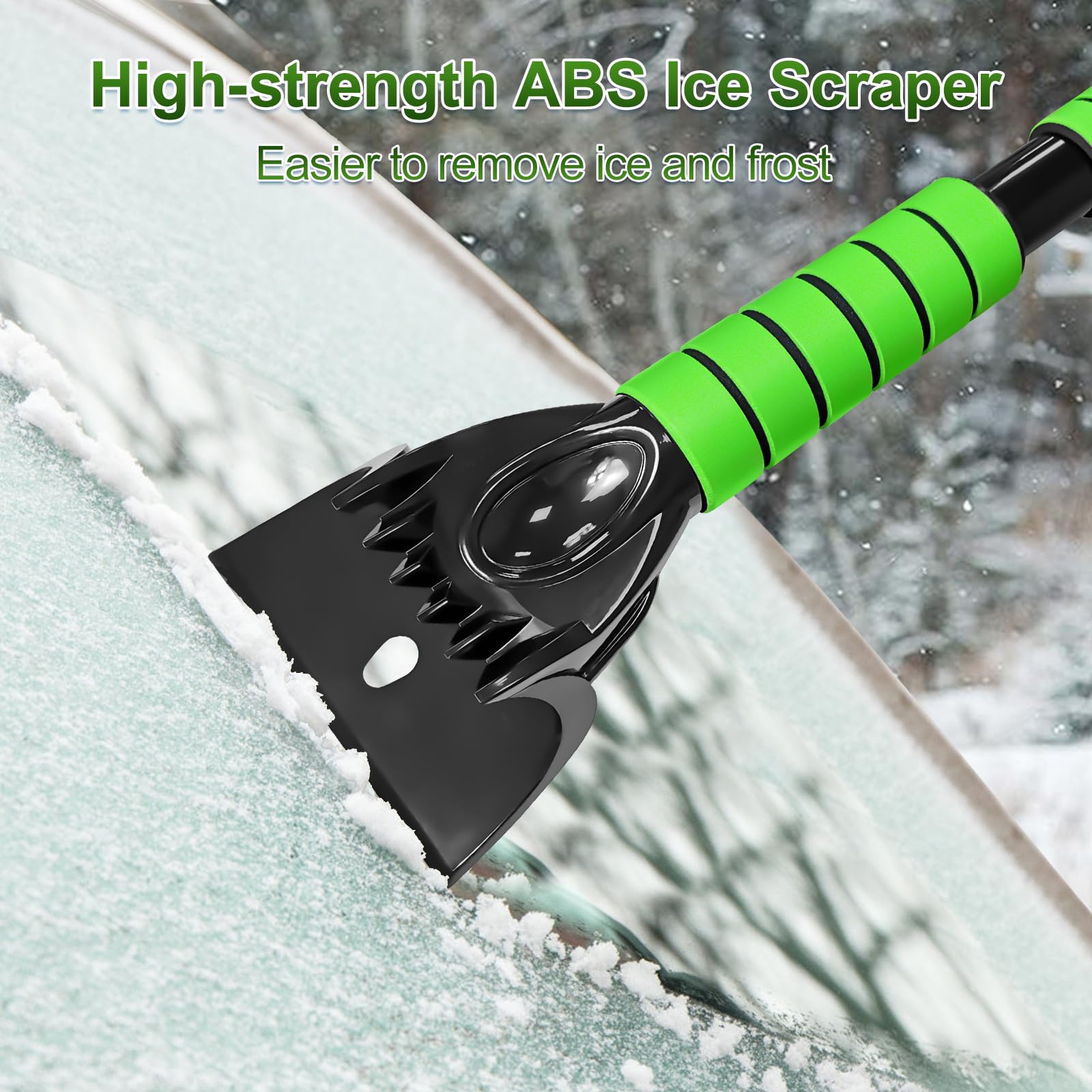 SEAAES 44 Inch Ice Scraper and Snow Brush for Car Windshield, Extendable Snow Removal Brush with Foam Grip for Truck SUV Vehicle