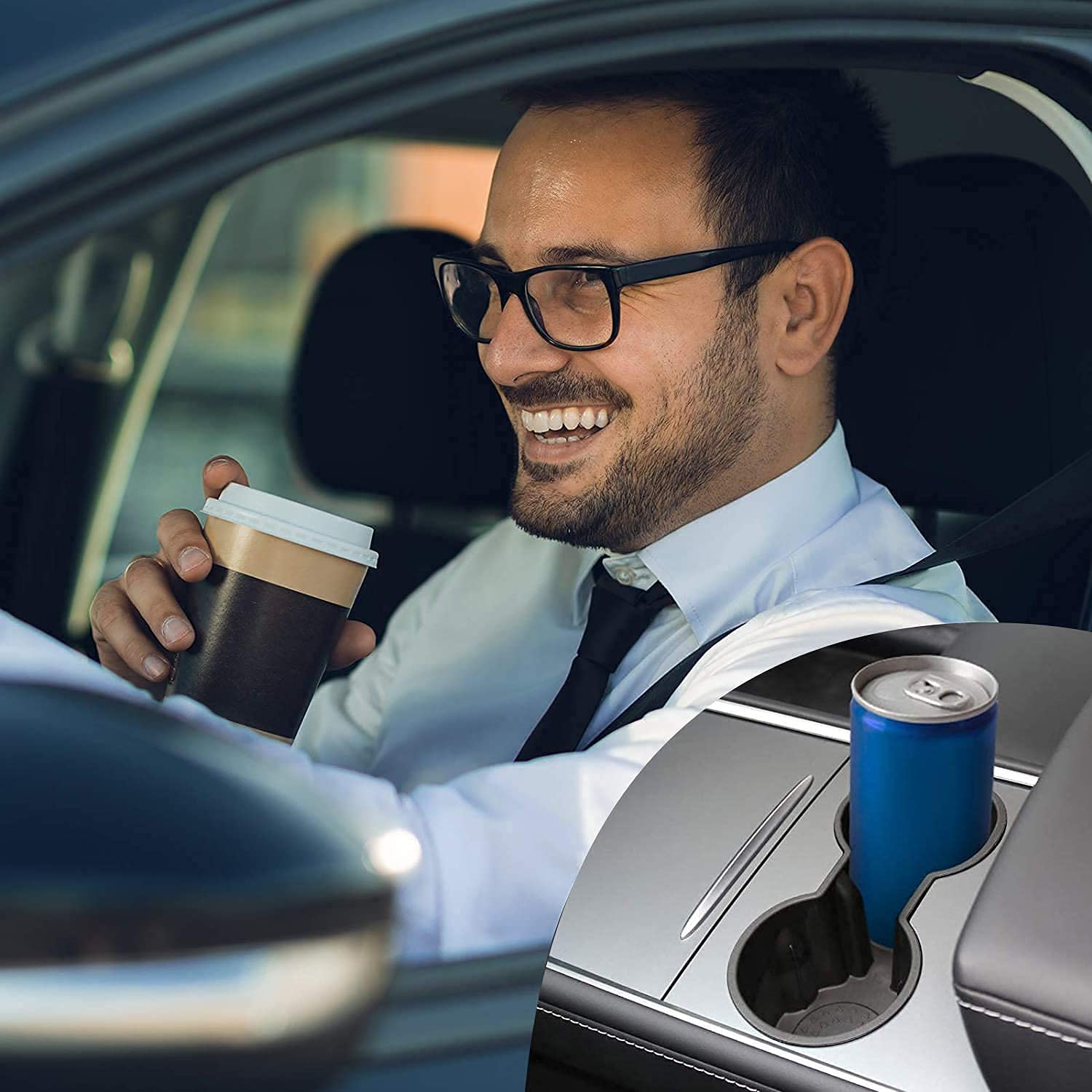 Motrobe 2023 2022 2021 Tesla Model Y Model 3 Center Console Cup Holder Insert Only Fit New Console