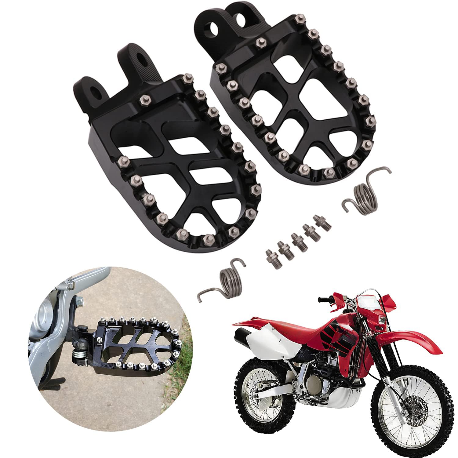 Anxin Motorcycle Foot Pegs Footpegs Foot Pedals Rests Cnc For Xr650L 92-22 Xr650R 00-07 Cr80R/Rb 96-02 Cr85R/Rb 03-07 Crm250 89-
