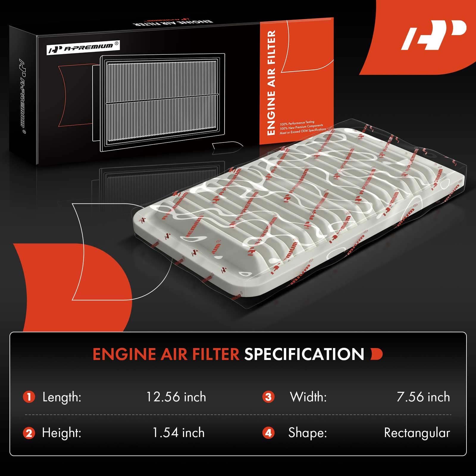 A-Premium Engine Air Filter Compatible With Toyota & Lexus - Camry (02-06), Camry Hybrid (07-11), Highlander (01-13), Sienna (04