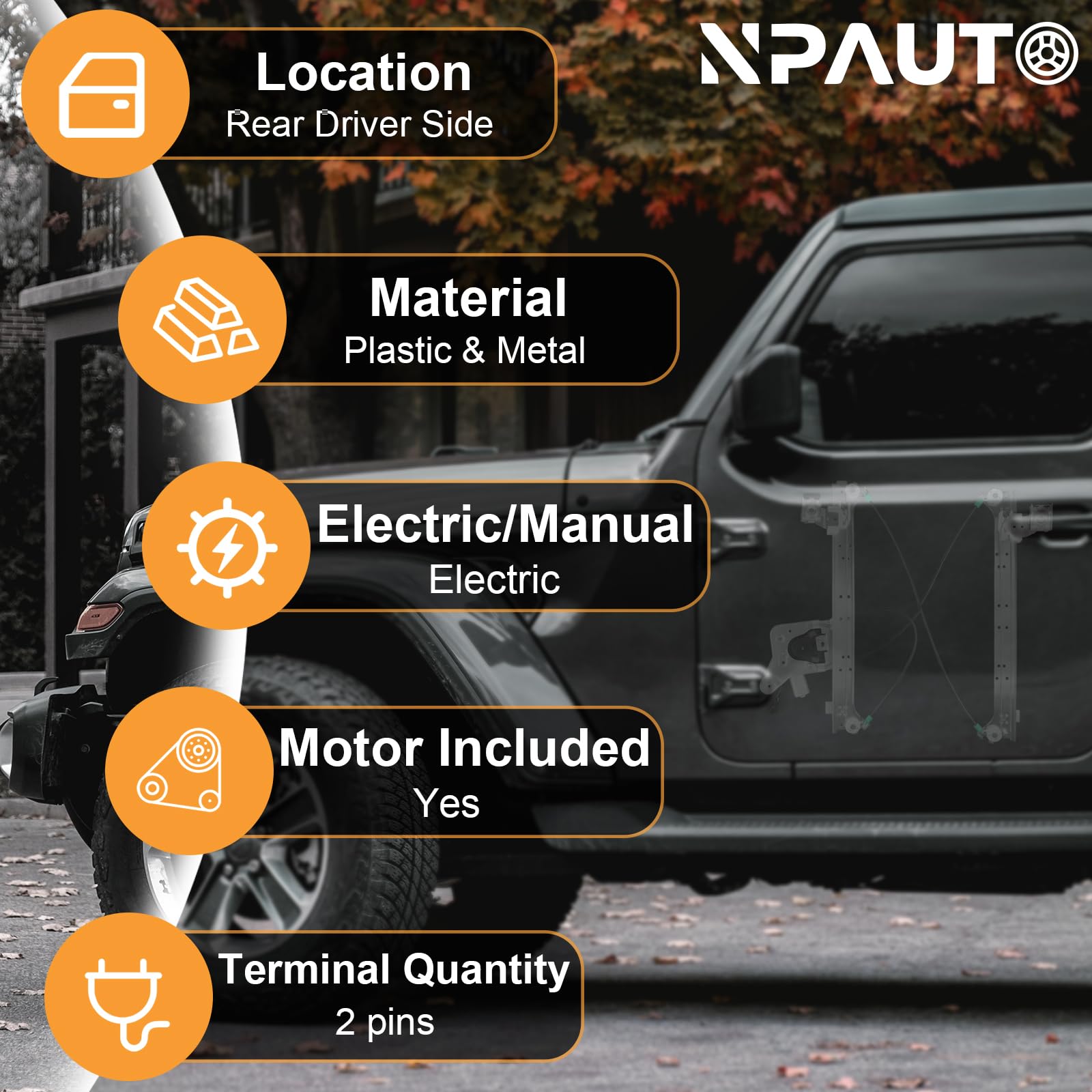 Rear Driver Side Power Window Regulator With Motor Assembly Replacement For Chevy Silverado Suburban 1500 2500 Gmc Sierra Yukon