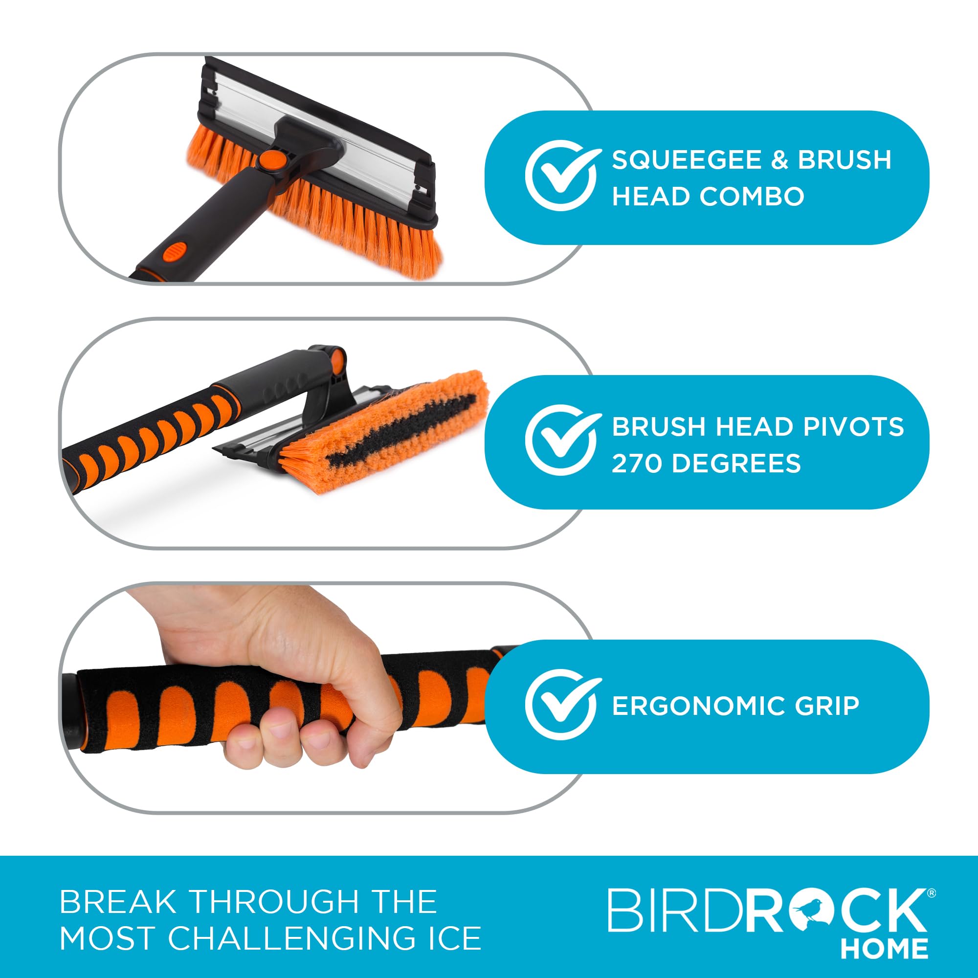 Snow MOOver 39" Extendable Snow Brush & Ice Scraper - Lightweight Aluminum, Ergonomic Grip, No Scratch Tool for Cars & SUVs
