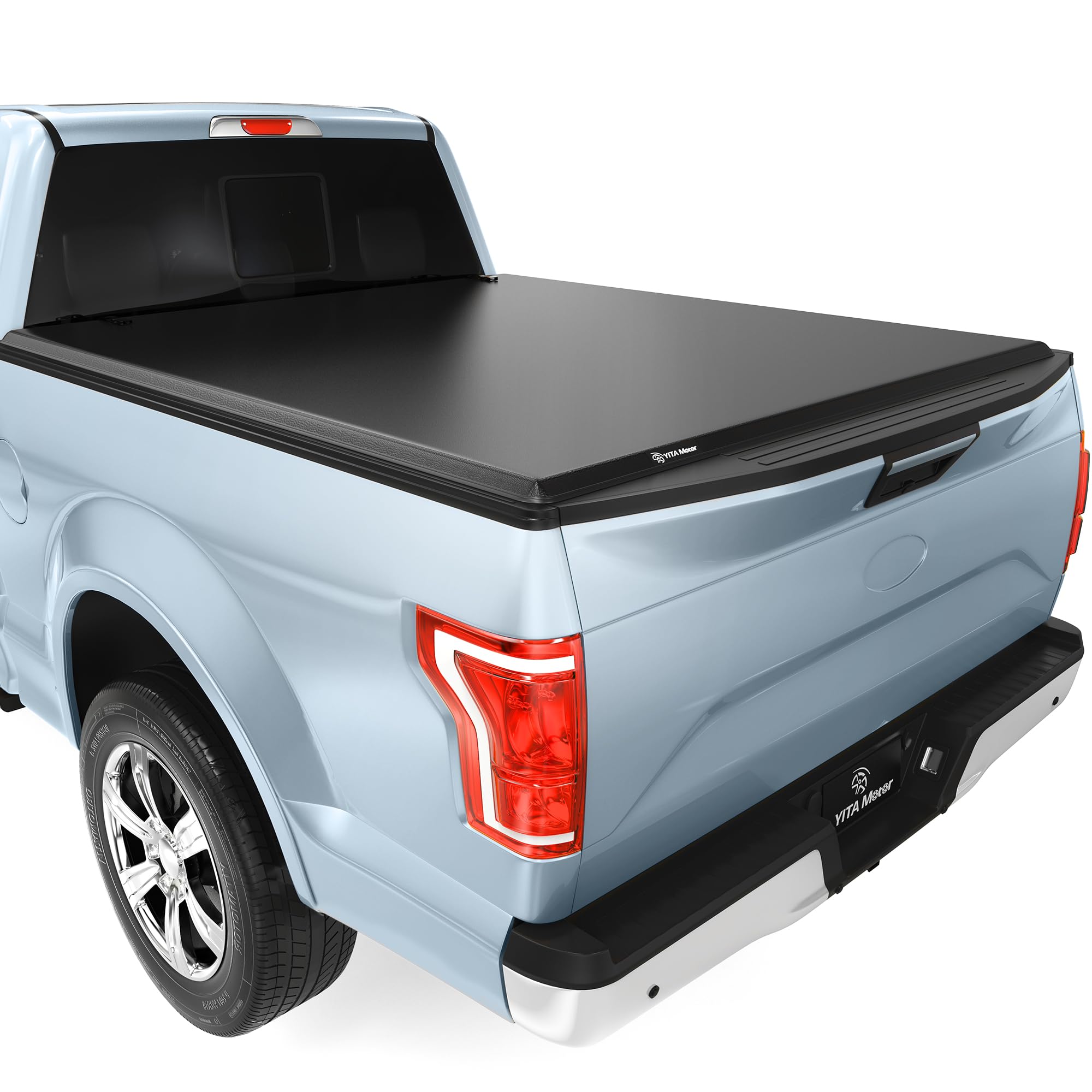 Yitamotor Tailored Soft Tri-Fold Tonneau Cover For Ford F-150 6.5Ft Bed 2015-2025, Effortless Installation, Improved Fuel Effici