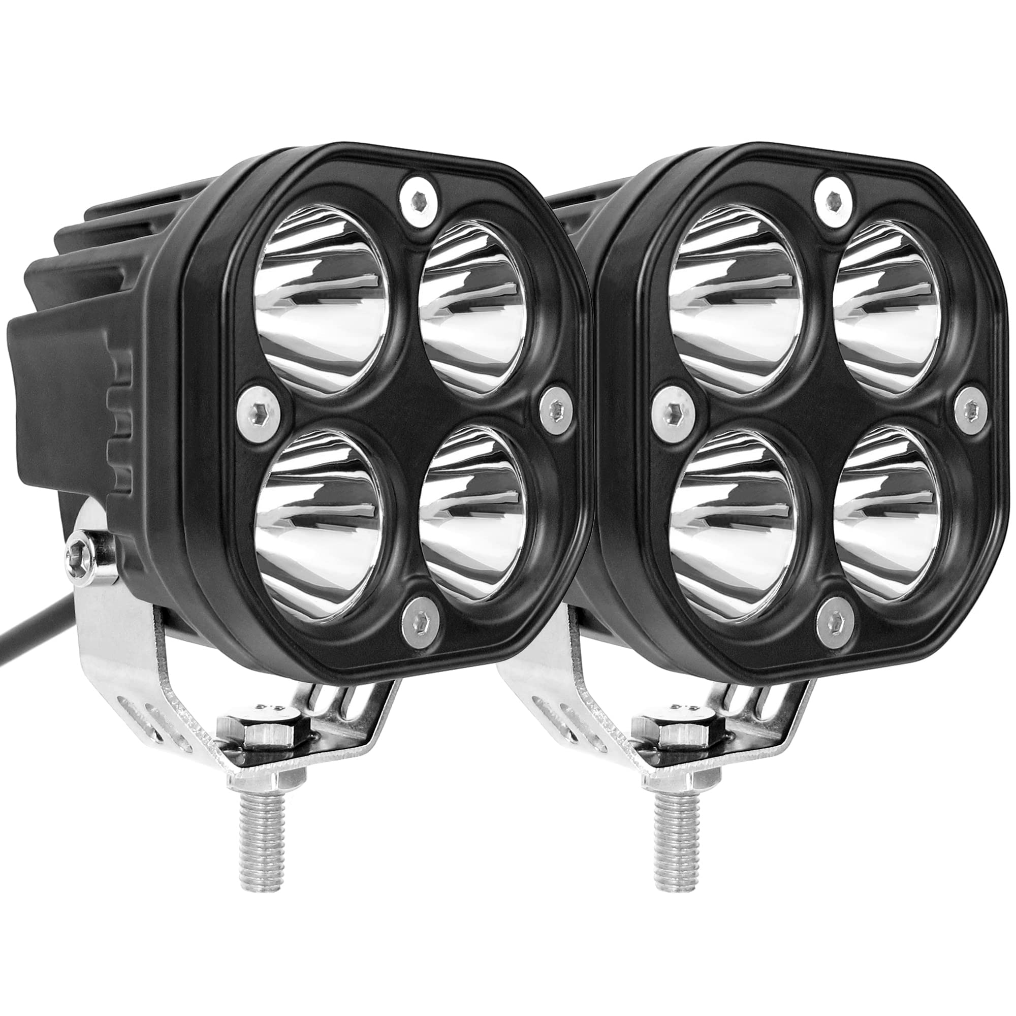 White Led Pods Light 3Inch 40W Cube Lights For 12V 24V Off Road Cars Truck Boat Ford Pickup Atv Utv Forklift Suv Scooter Tractor