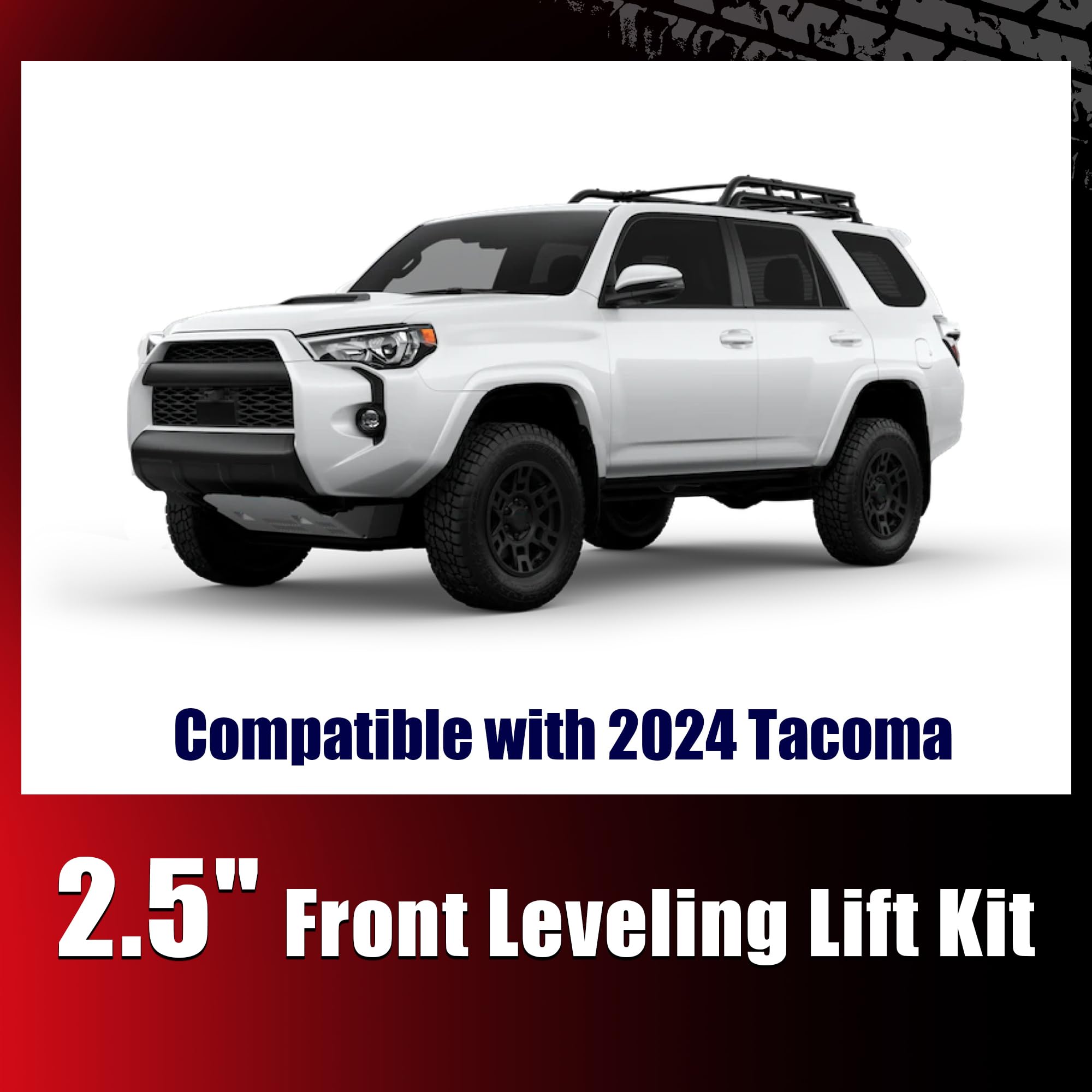 Flycle 2.5'' Leveling Lift Kit, 2.5'' Front Leveling Kit Forged Front Strut Spacers For 2024 Tacoma 4 Runner