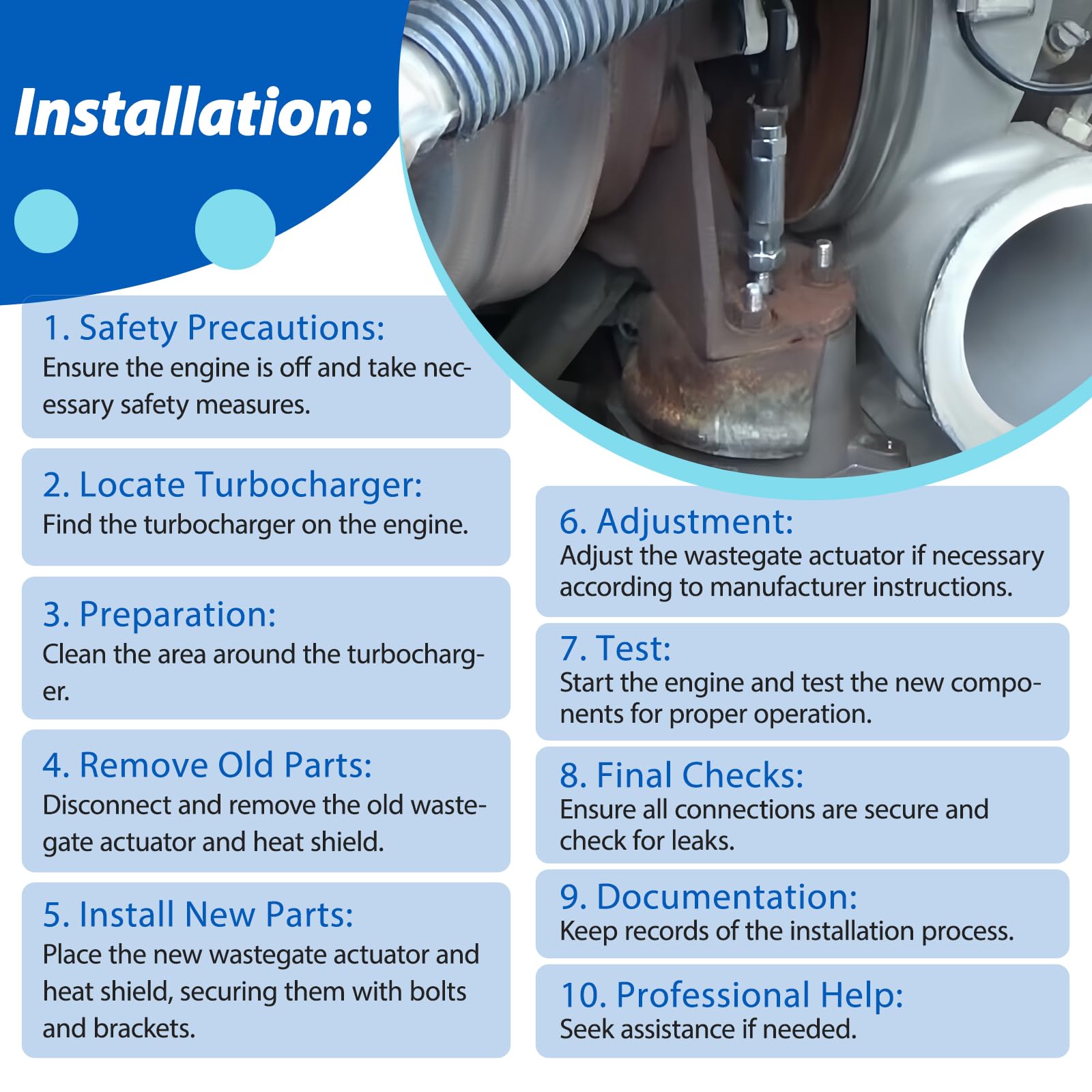 Turbocharger Wastegate Actuator With Heat Shield Fits For Detroit Diesel Dd13 Dd15 Replaces A4710964399 A4710963599 A4710964999
