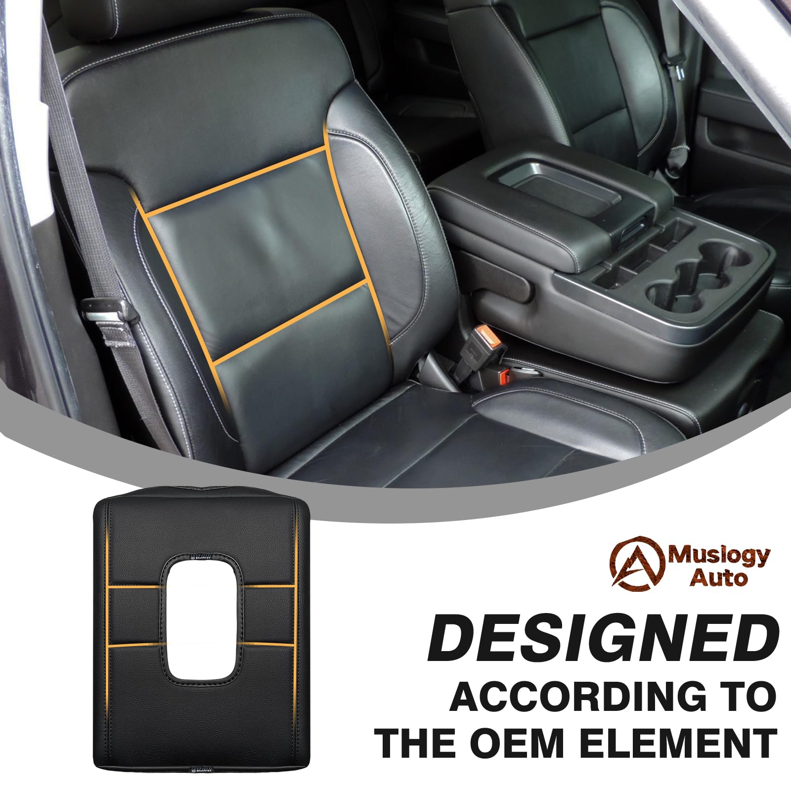 Muslogy Center Console Armrest Cover Compatible With Chevy Silverado & Gmc Sierra 2014-2018 Comfort Armrest Pad Arm Rest Cushion