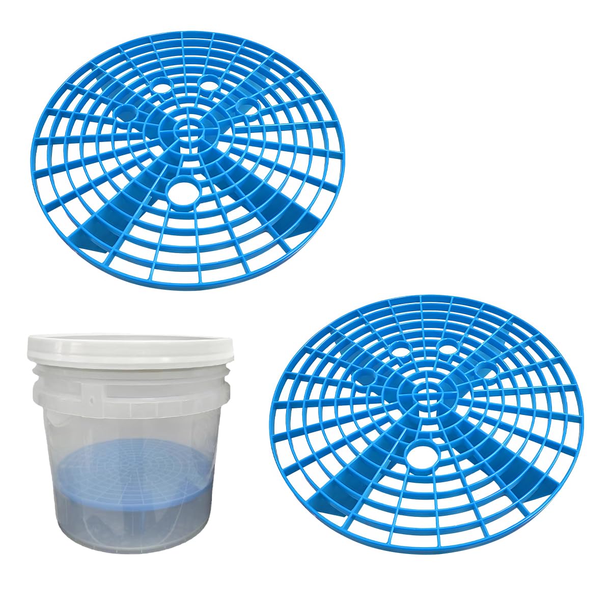 Yourkar 2 PCS Car Wash Inserts, Plastic Vehicle Detail Grit Trap, Auto Wash Dirt Collectors - Fits 12 Inch Diameter Bucket, Univ