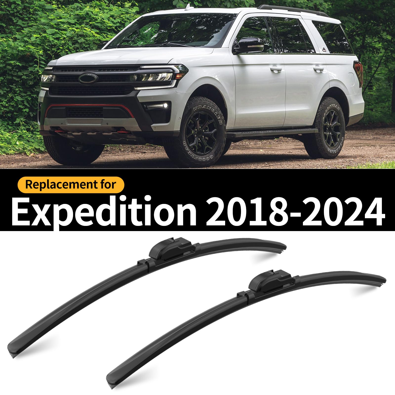 Gardimu Front And Rear Windshield Wiper Blades, 3 Pcs Front And Back Windshield Wipers Blades Replacement For Ford Expedition 20