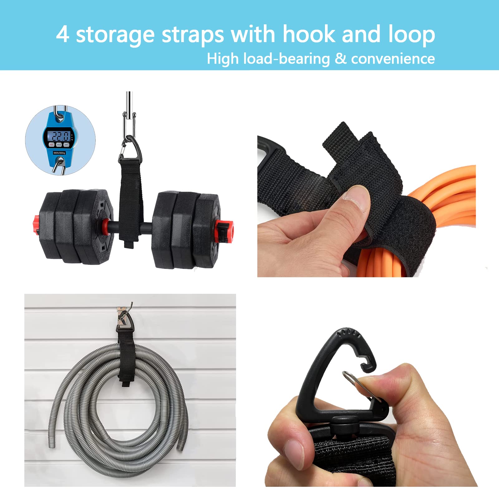 Gociean RV Hose Storage of 4 Pack, RV Accessories Storage Bag with 4 Storage Straps for Sewer Hoses/Fresh Water Hoses/Electrical