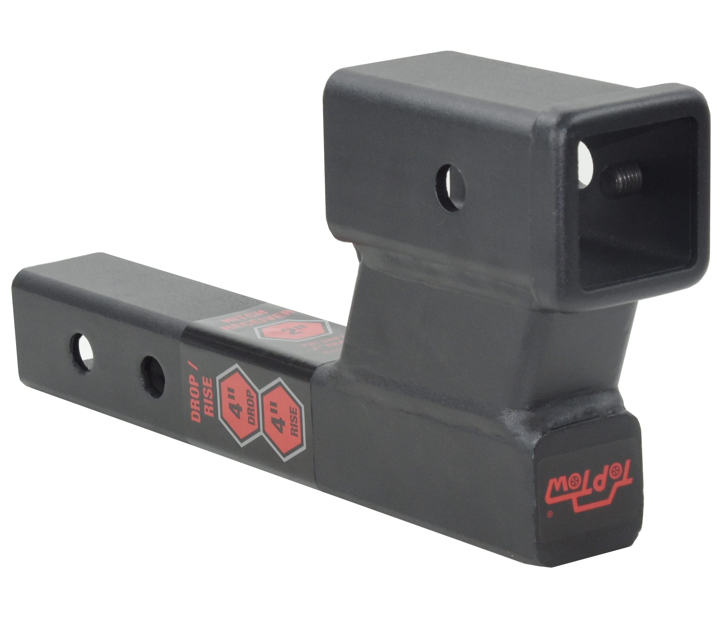 Toptow Trailer Receiver Hitch Extender Adapter 4'' Drop/Riser, 8'' And 10'' Extension Length, 2'' Shank, 7500Lbs Towing Capacity
