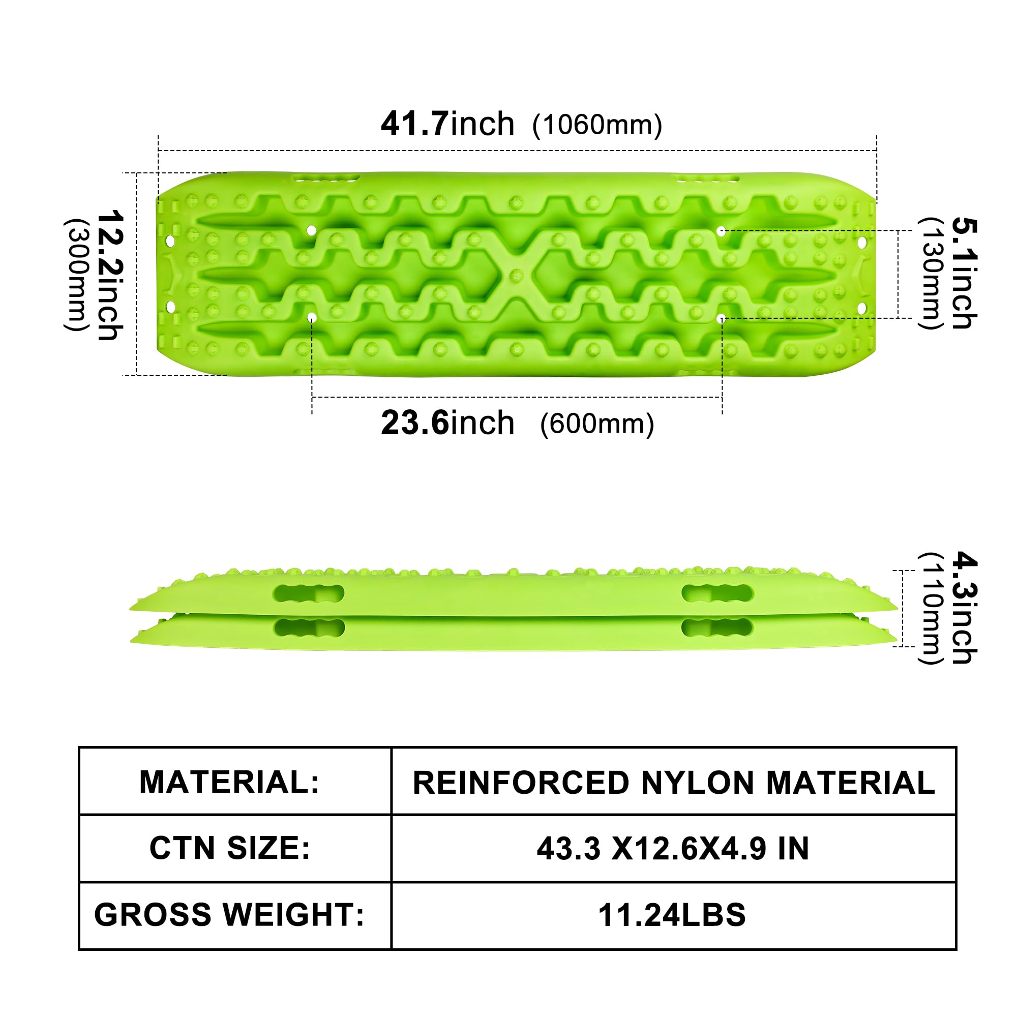 X-BULL New Recovery Traction Tracks Sand Mud Snow Track Tire Ladder 4WD (Peak Green,3gen)