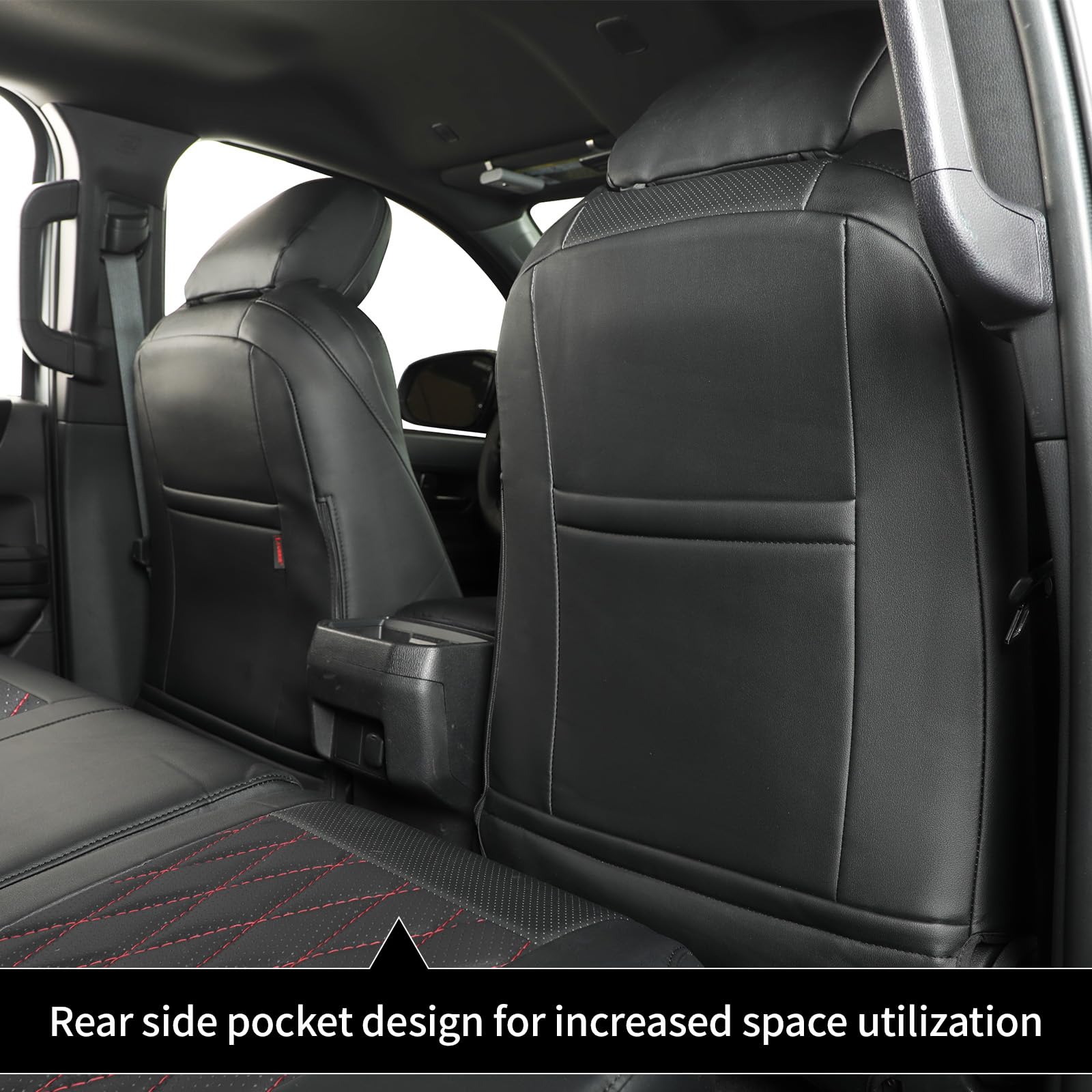 Coverdream Tacoma Leather Seat Covers Custom Fit For 2024 2025 Toyota Tacoma Double Cab Sr,Sr5,Trd Sport,Trd Off-Road,Limited,Fu