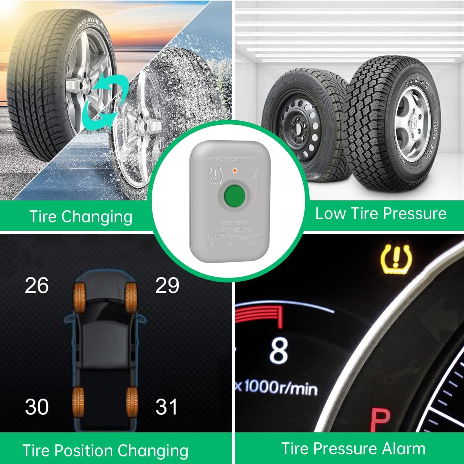 Vxdas Tpms Relearn Tool For Ford Tire Sensor Pressure Monitor Activation Reset Tool Compatible With F-150, Mazda, Lincoln, Mercu