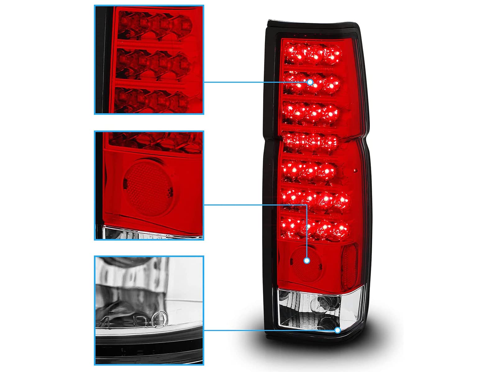 Amerilite Red/Clear Led Tail Lights For Hardbody - Passenger And Driver Side