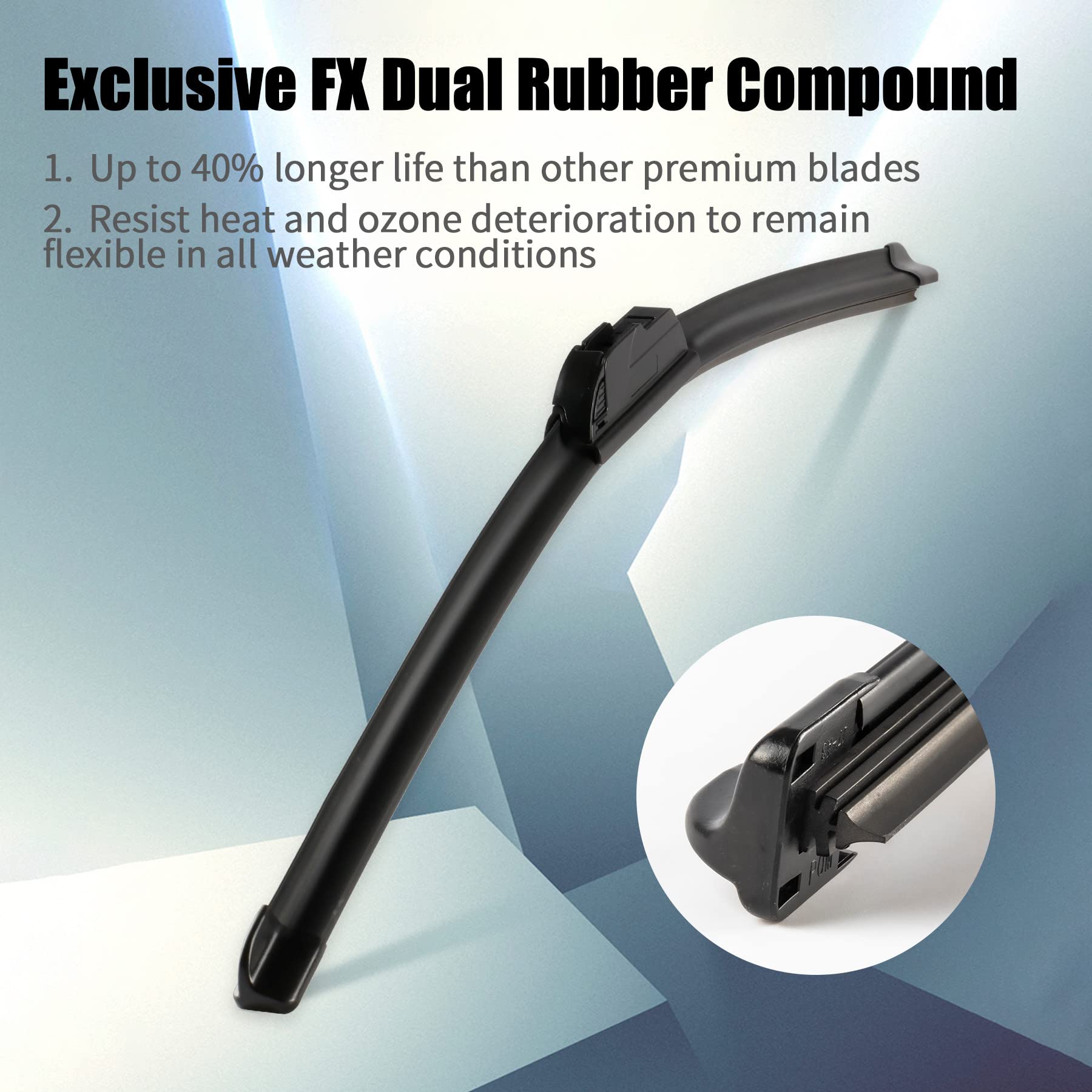 Oem Quality Premium All-Season 22'' + 22'' Windshield Wiper Blades Pair For Front Windshield, Wiper Blades Easy Install & Durabl