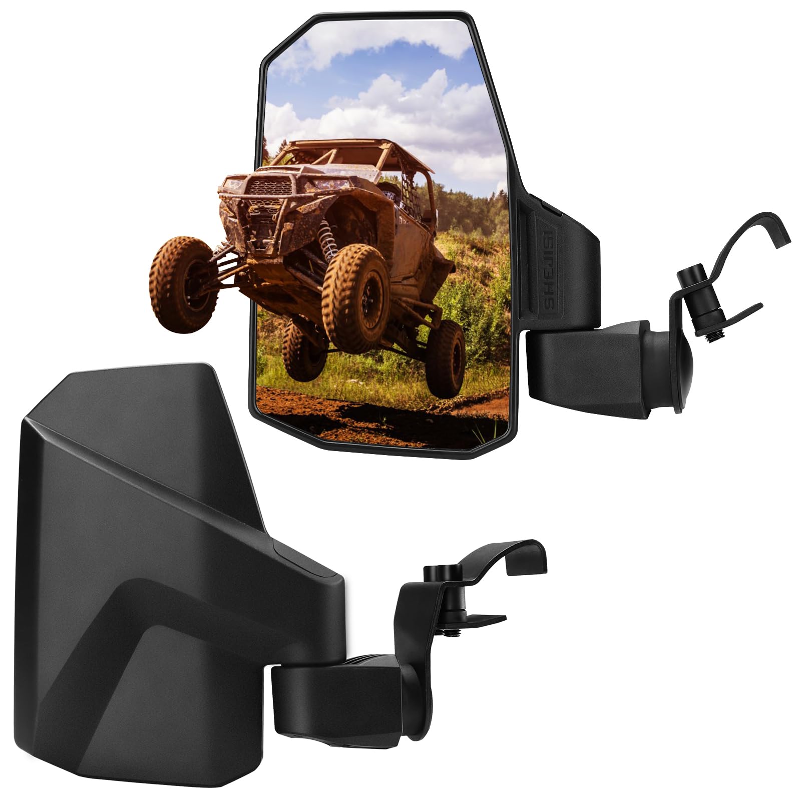 Ranger Side Mirrors,The Spring Back Feature Allows Easy Reset After Fold,2024 New SHEJISI UTV Mirrors Compatible with Polaris Ra