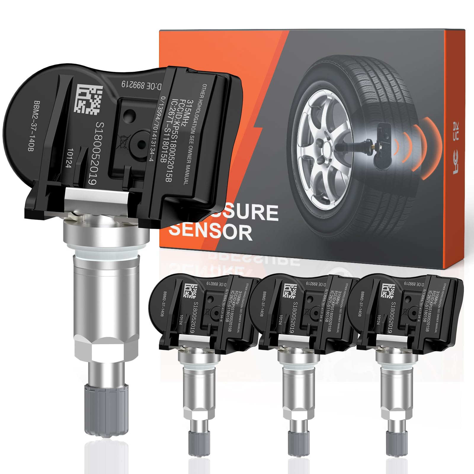 GEARMEISTER TPMS Sensor, 433MHz Tire Pressure Monitoring System Fit for Tesla Model S, Model 3, Model X Replacement Tire Pressur