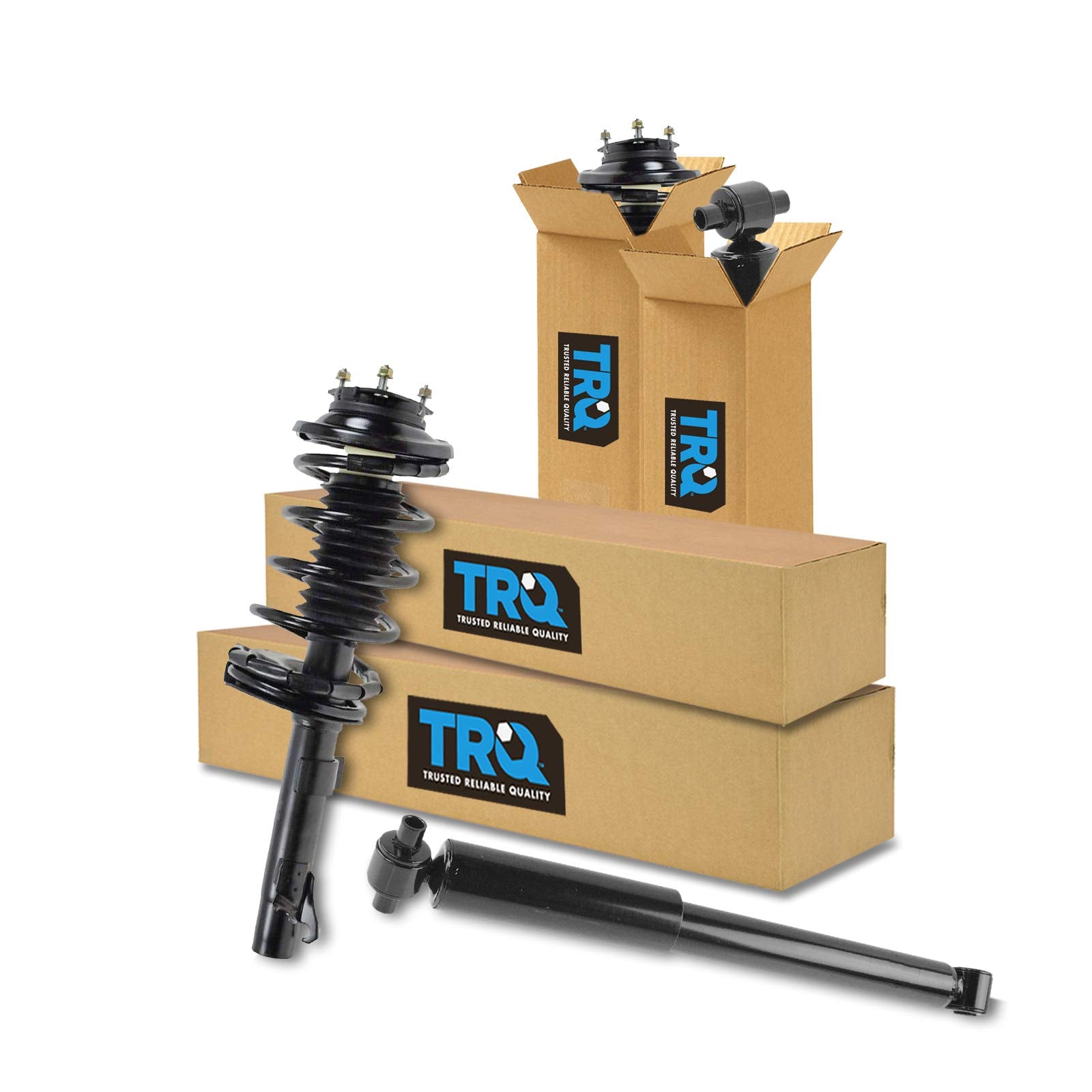 Trq Front And Rear Complete Strut Assembly & Shock Absorber Kit Complete Strut & Coil Spring Assembly Compatible With 2000-2005 