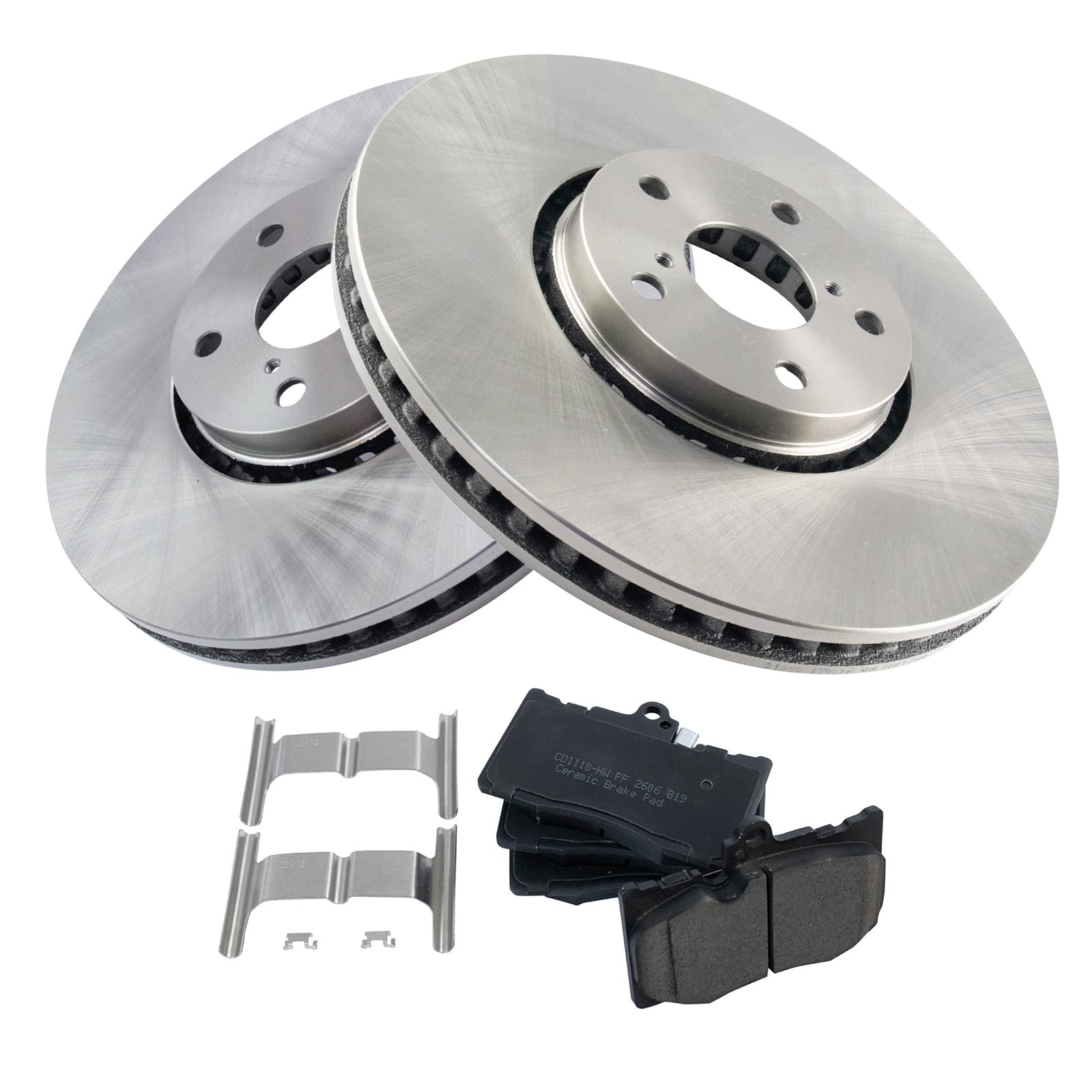 Trq Front Brake Pad & Rotor Kit Brake Pads Brake Rotor Ceramic Compatible With 2007-2011 Lexus Gs350 2006-2007 Gs430 Gs450H 2008