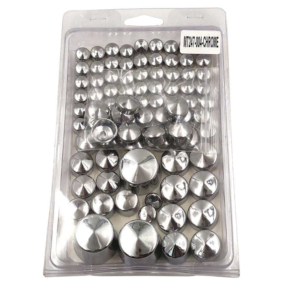 Httmt Mt247-004-Cd 87 Pieces-Chrome Abs Plastic Bolts Toppers Caps Set Compatible With 2000-2005 2006 Harley Davidson Softail Tw