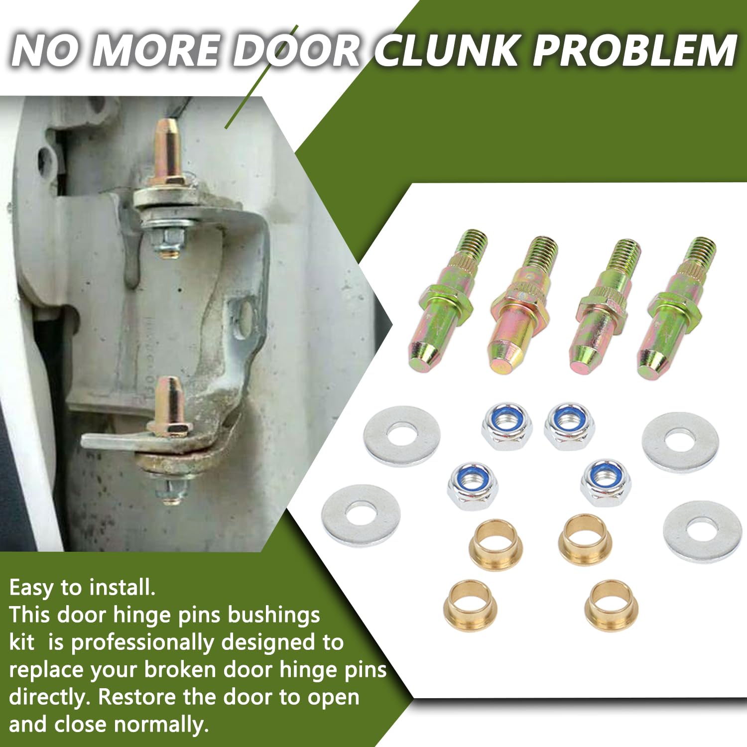 Door Hinge Pin And Bushing Repair Kits Compatible With Chevy Gmc 1999-2007 Chevrolet Silverado Avalanche Truck Suv (2 Doors)