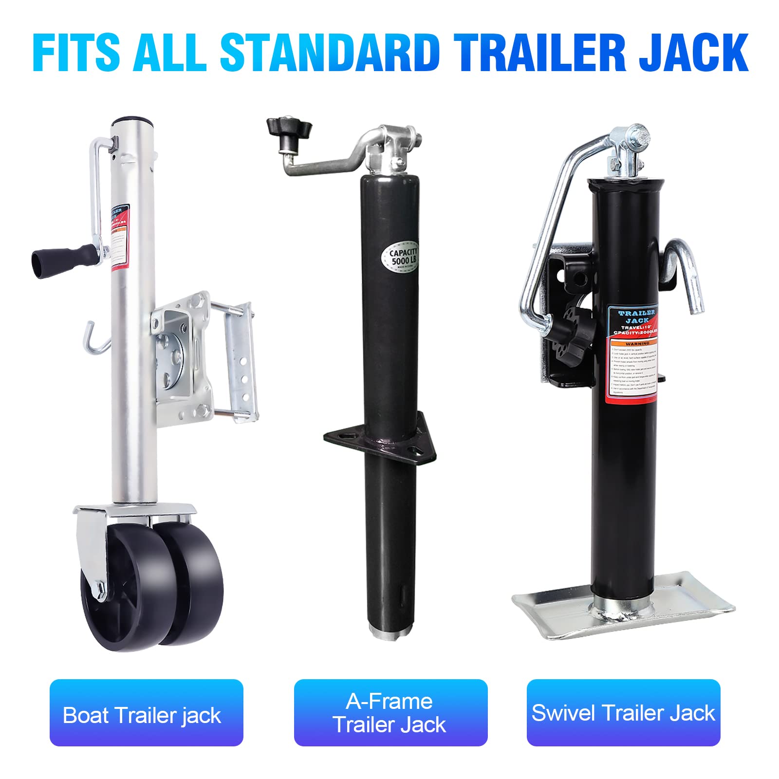 Yeopgyeon Trailer Jack Wheel With Pin - 6 Dual Wheel Jack Caster Wheel Capacity 2000Lbs Fits Any Jack Better Soft Ground Roll Trailer Parts